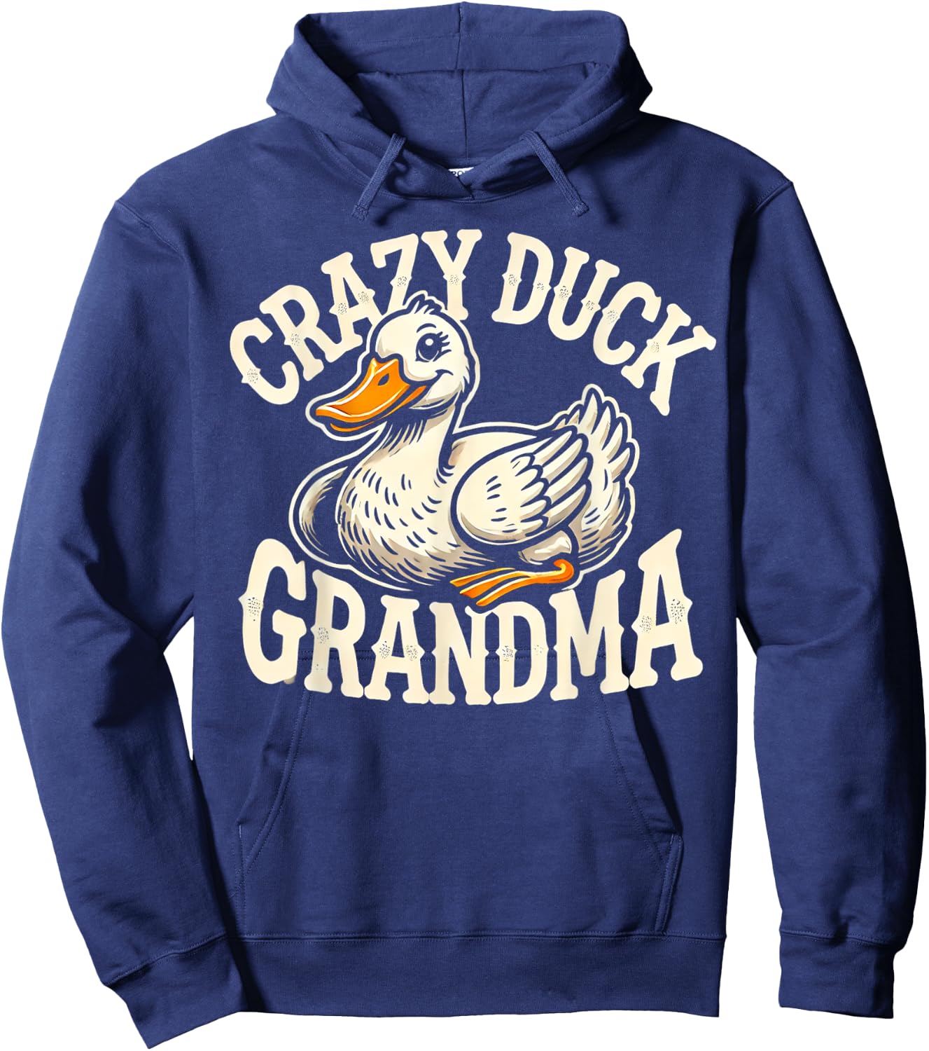 Crazy Duck Grandma Women Animal Funny Duck Hoodie - Hoodie | Navy