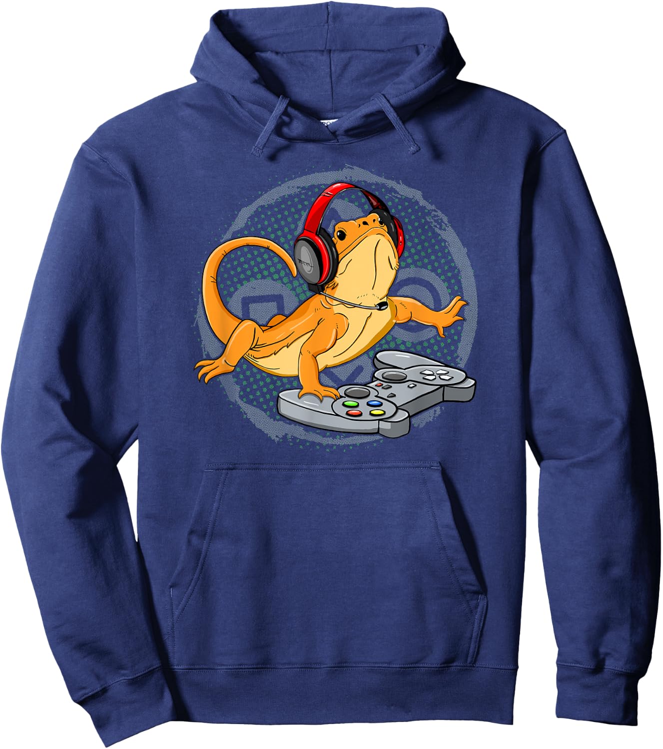 Bearded Dragon Gamer Video Game Gecko Lizard Hoodie - Hoodie | Navy