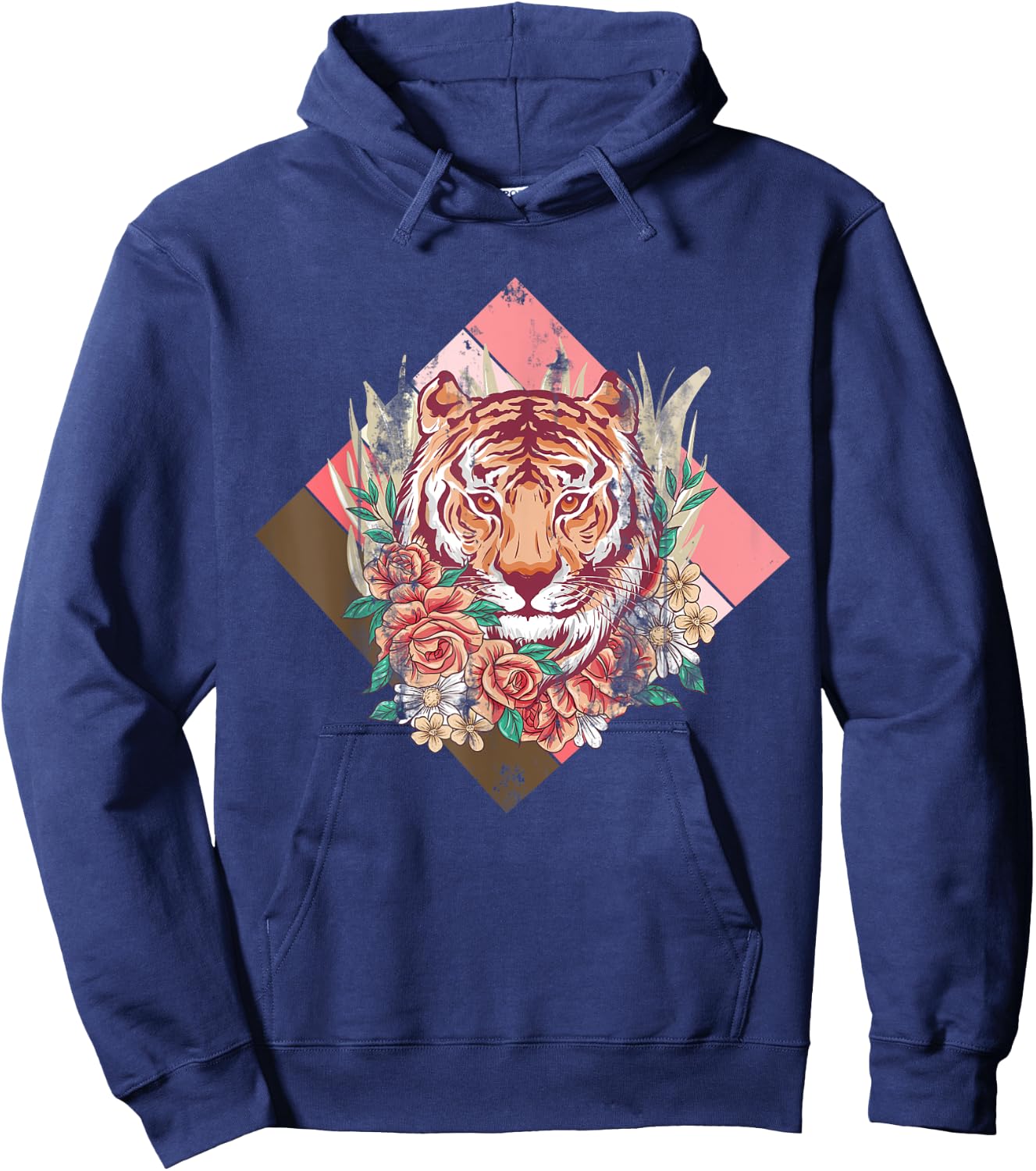Cherry Blossom Sakura Tiger Hoodie - Hoodie | Navy
