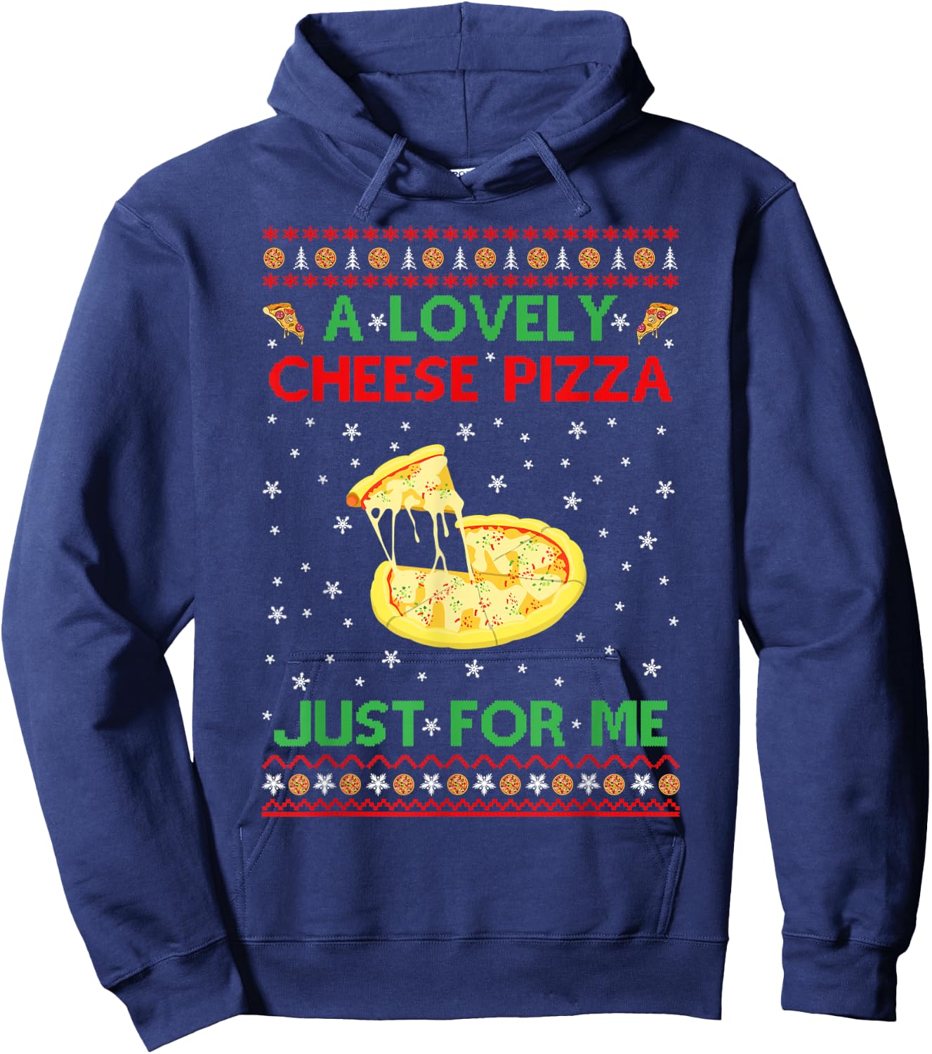 A Lovely Cheese Pizza Shirt Funny Kevin X-Mas Hoodie - Hoodie | Navy