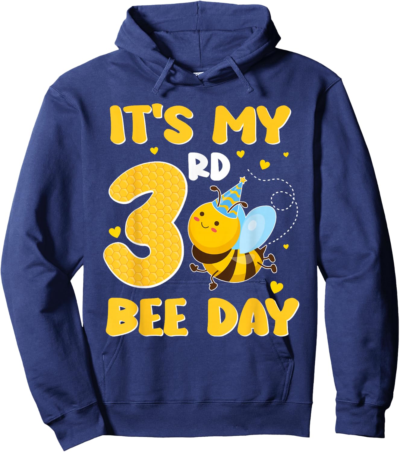 It's My 3 Year Old Birthday Bee Day 3rd Party Hoodie - Hoodie | Navy
