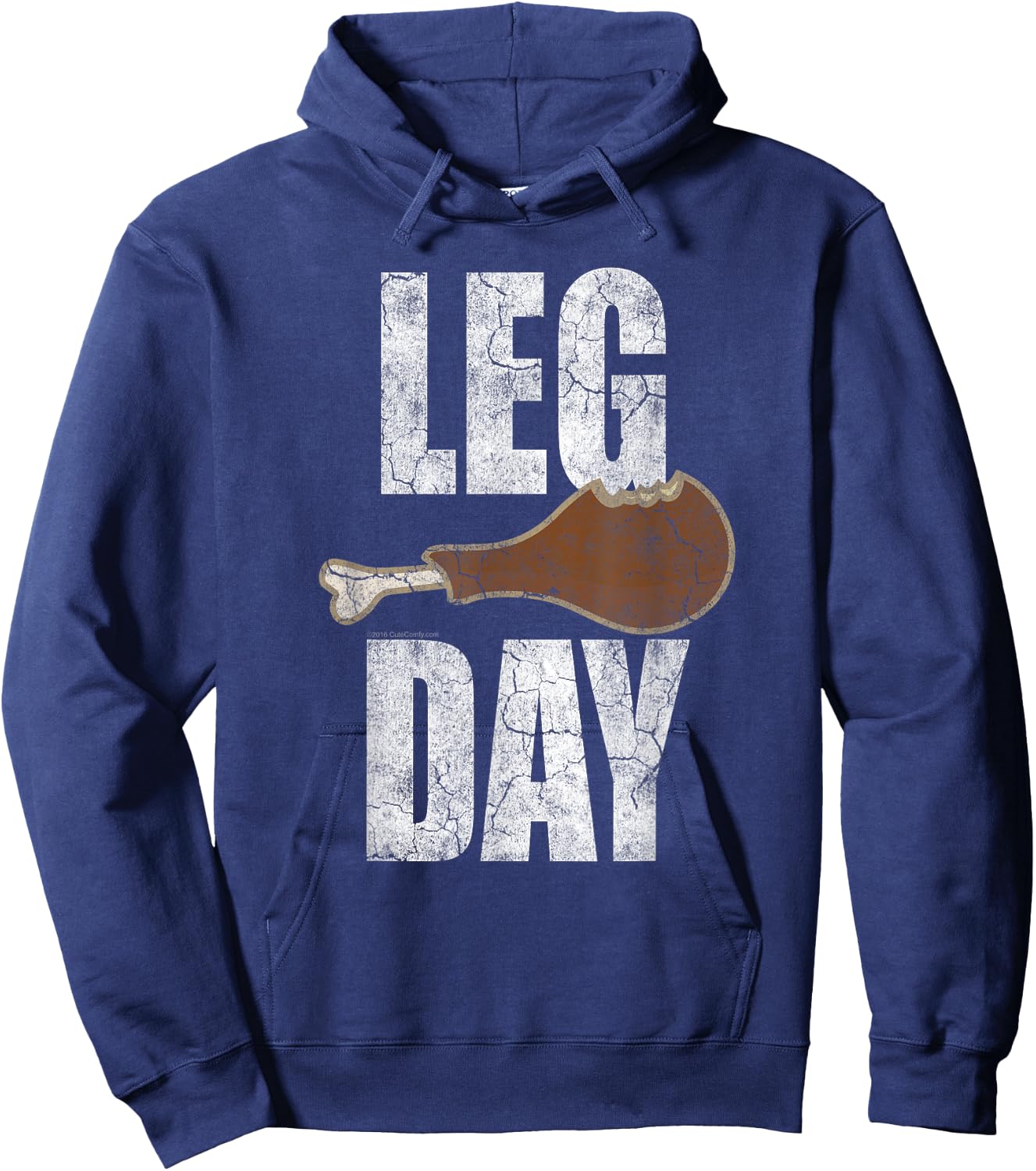 Funny Thanksgiving Leg Day Turkey Gym Workout Hoodie - Hoodie | Navy