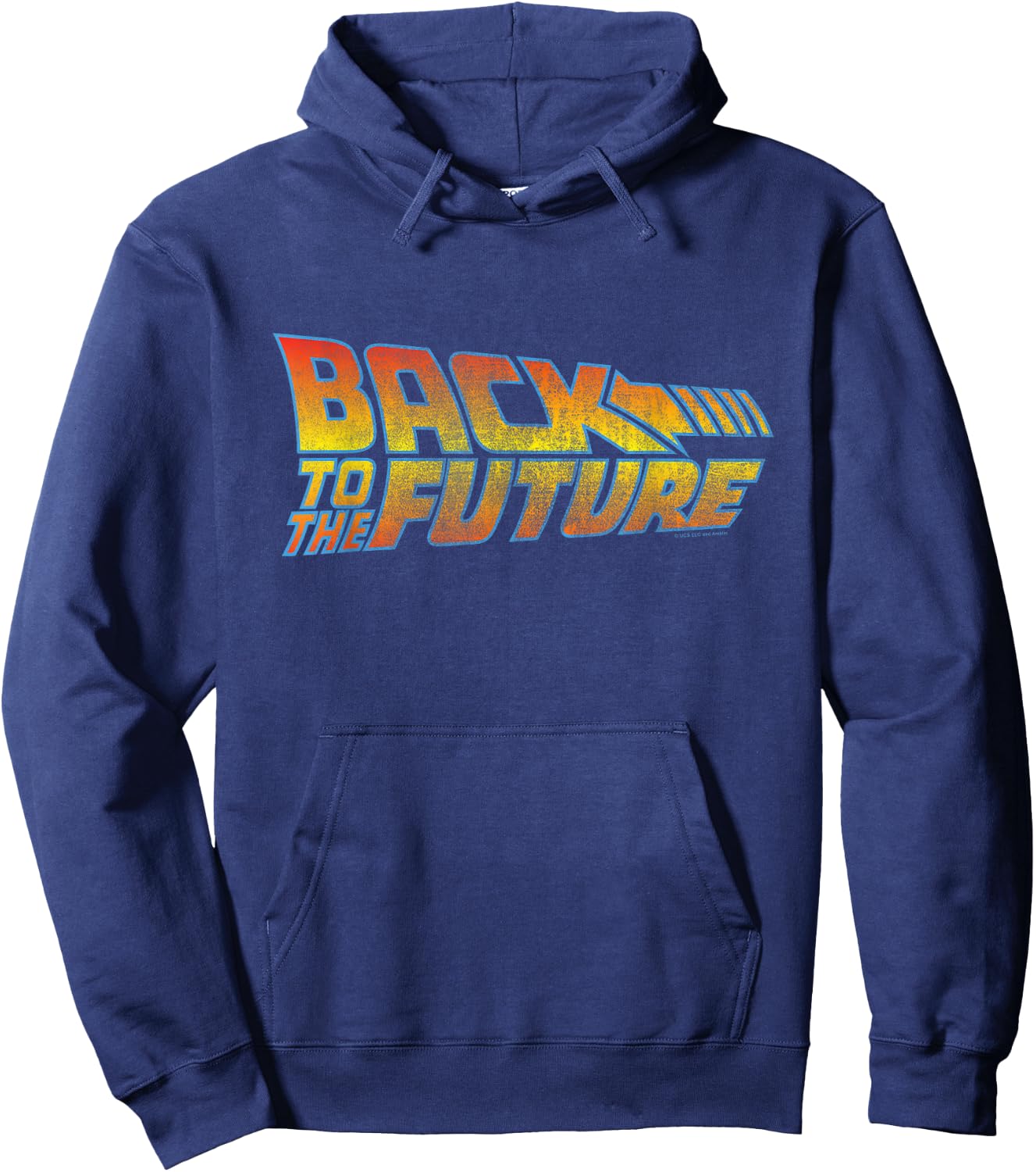 Back to The Future Distressed Logo Hoodie - Hoodie | Navy