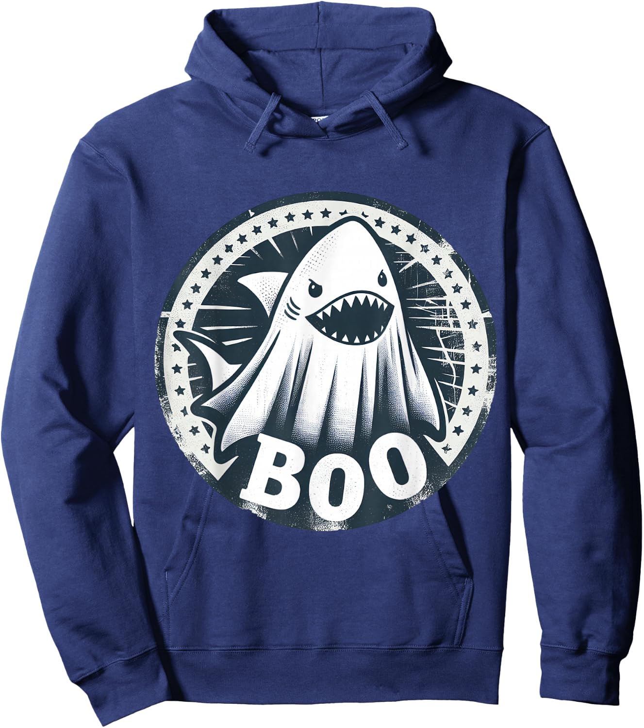 Boo Ghost Shark Funny Halloween Costume Hoodie - Hoodie | Navy