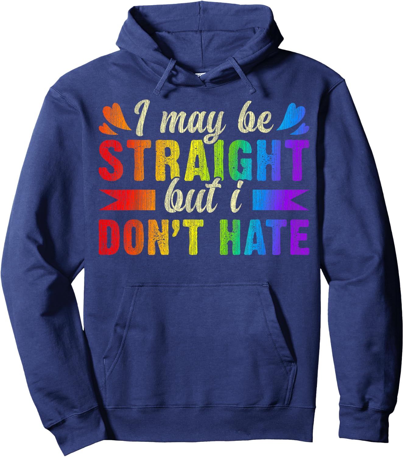 Verbündeter, Rainbow LGBT Gay Pride Ally Hoodie - Hoodie | Navy