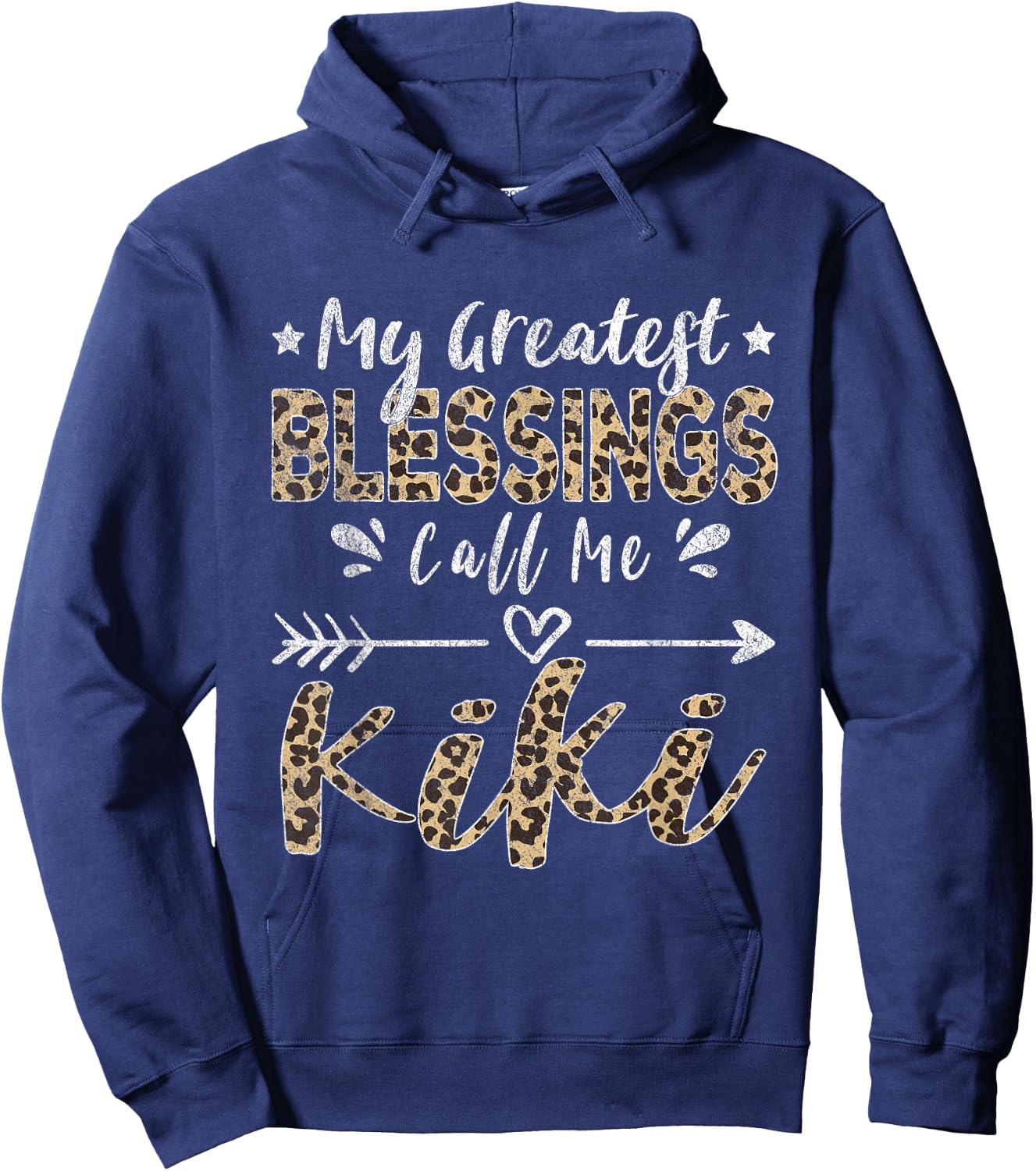 My Greatest Blessings Call Me Kiki Leopard Hoodie - Hoodie | Navy