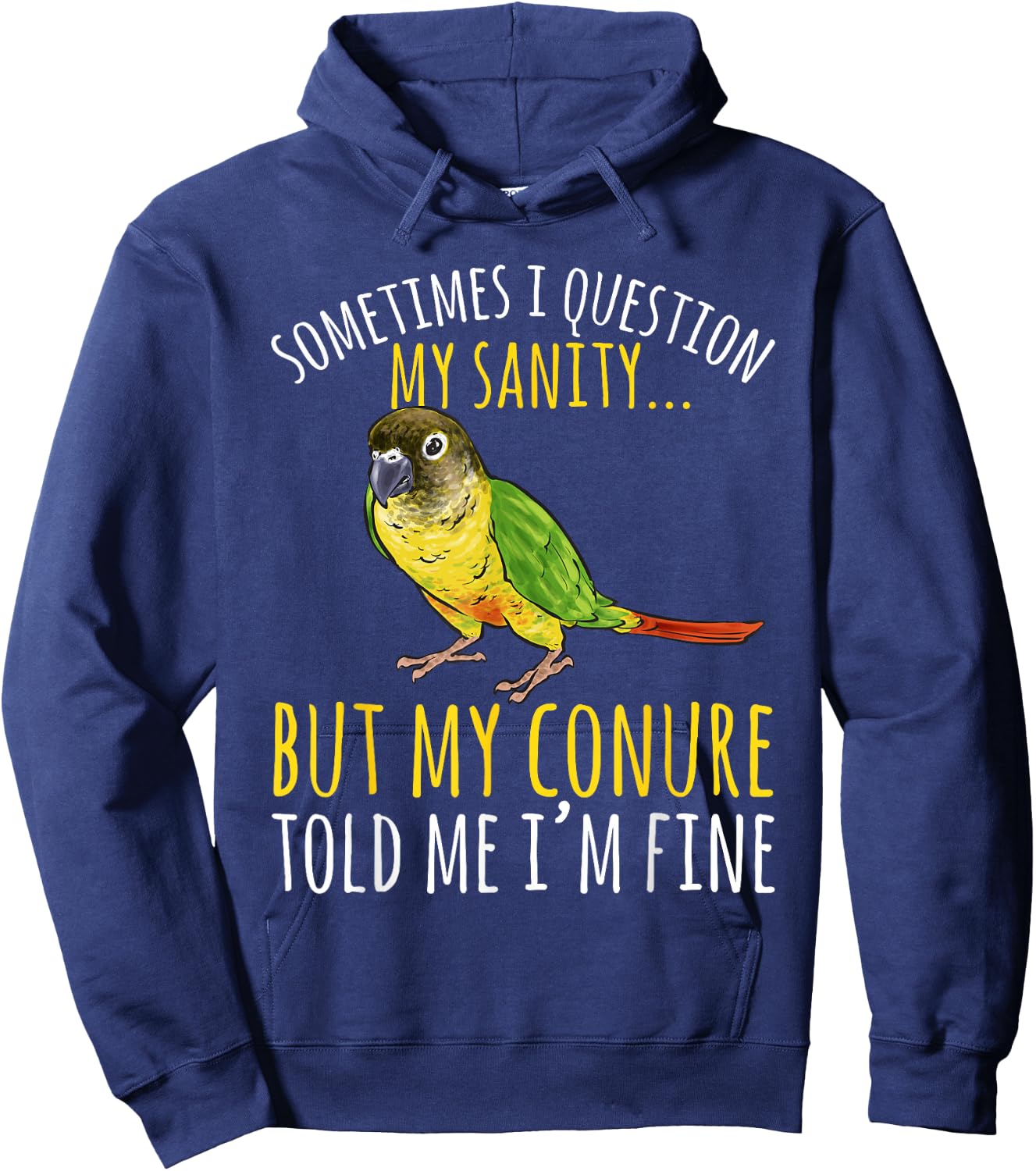 Green Cheek Conure Parrot Bird Conure Hoodie - Hoodie | Navy