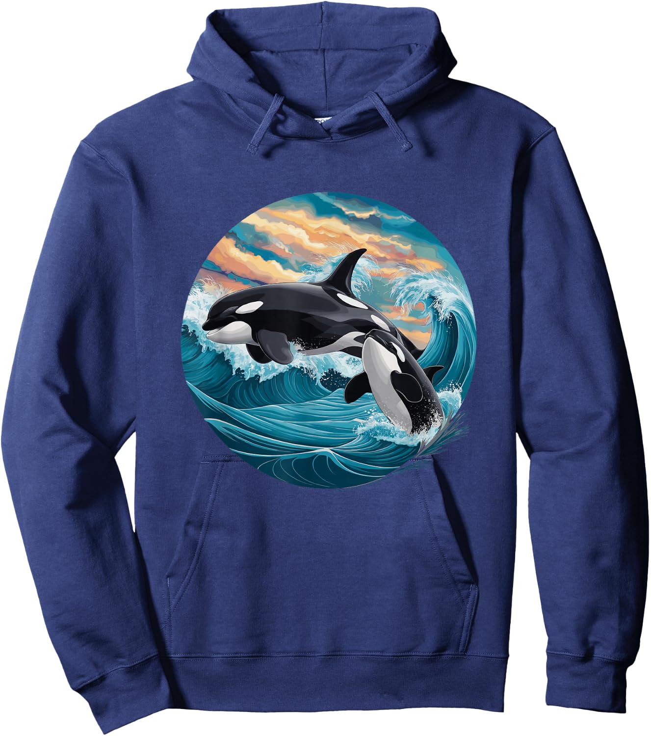 Killer Whale Ocean Orca Waves Boys Kids Orca Hoodie - Hoodie | Navy