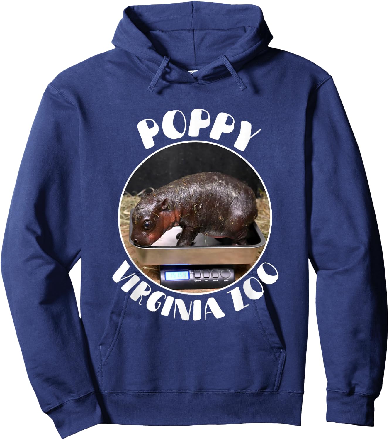 Poppy Virginia Zoo Pygmy - The Cute Baby Hippo Hoodie - Hoodie | Navy