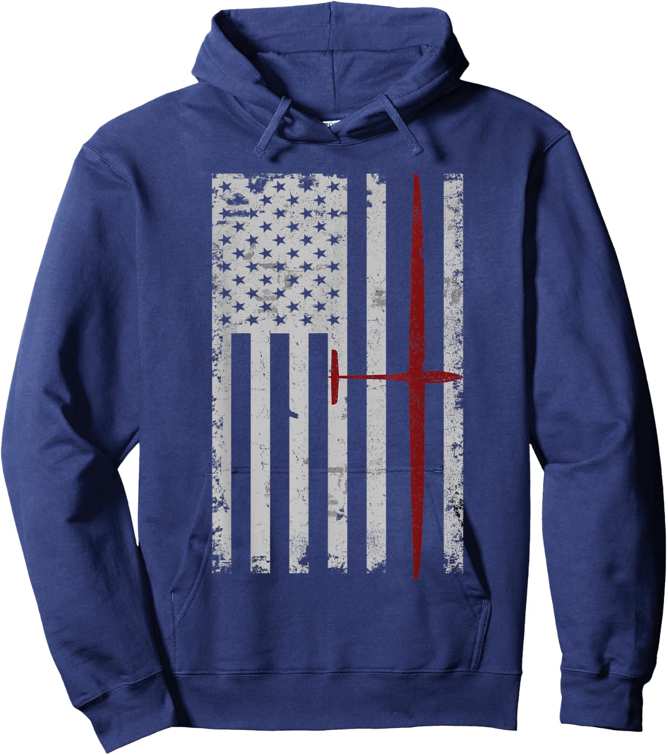 Glider Sailplane Pilot Patriotic Flag Soaring Hoodie - Hoodie | Navy