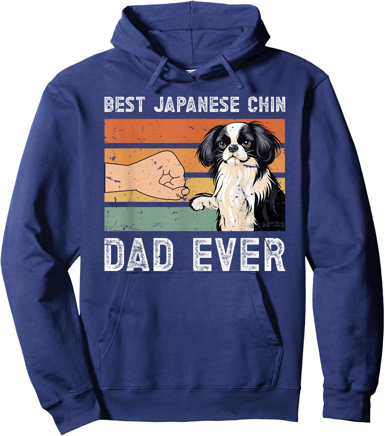 Best Japanese Chin Dad Ever Japanese Chin Owner Hoodie - Hoodie | Navy