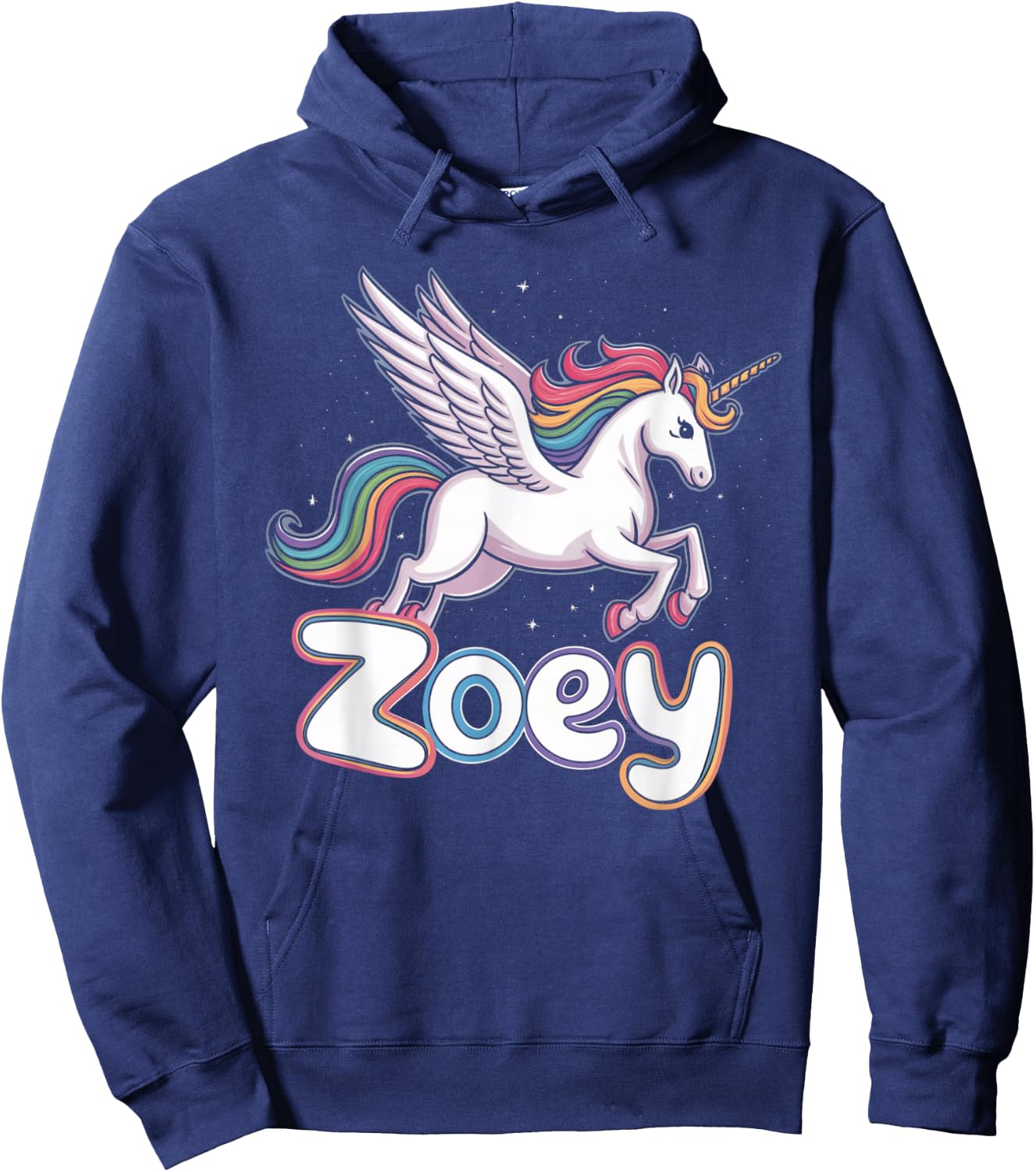 Magical Zoey Unicorn Girl First Name Design Hoodie - Hoodie | Navy