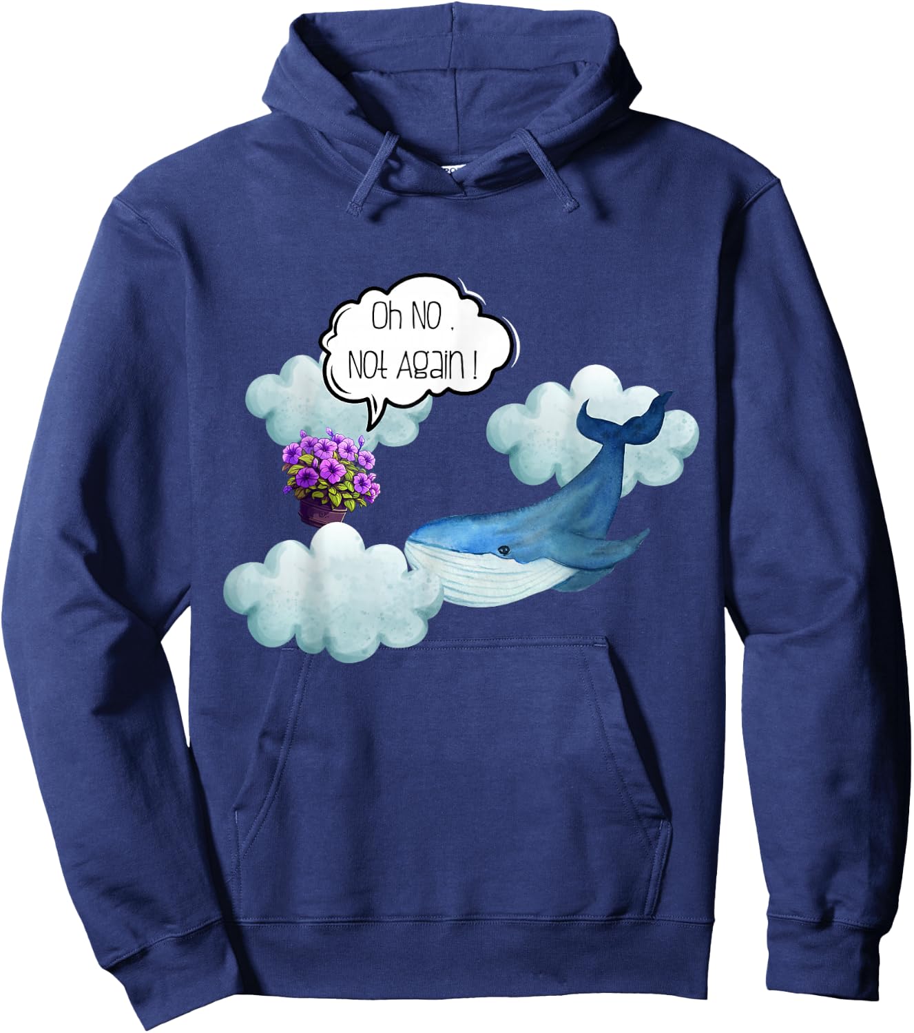 Oh No Not Again Funny Whale and Petunia Awsome Hoodie - Hoodie | Navy