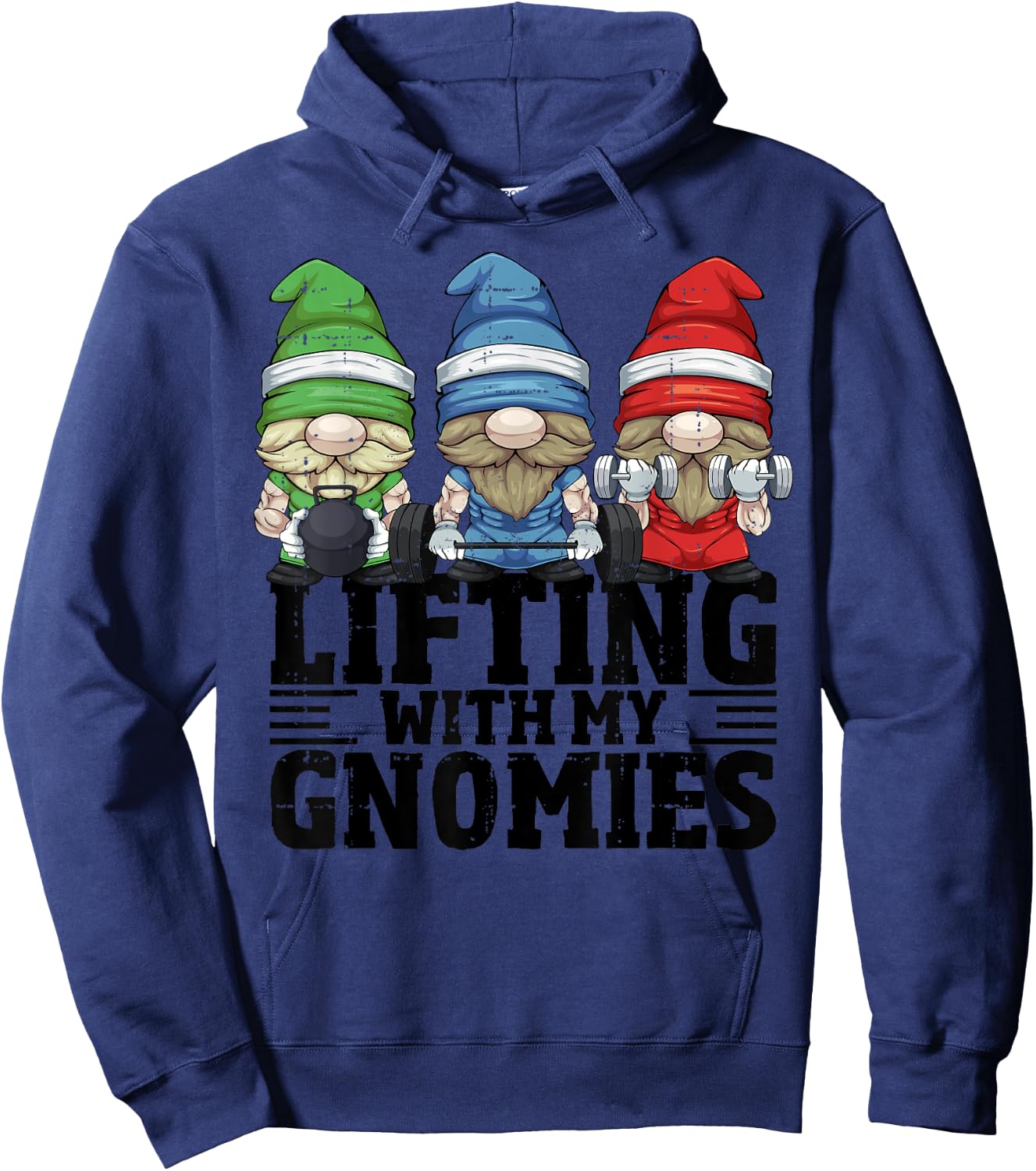 Lifting With My Gnomies For Gym Gnomes Hoodie - Hoodie | Navy