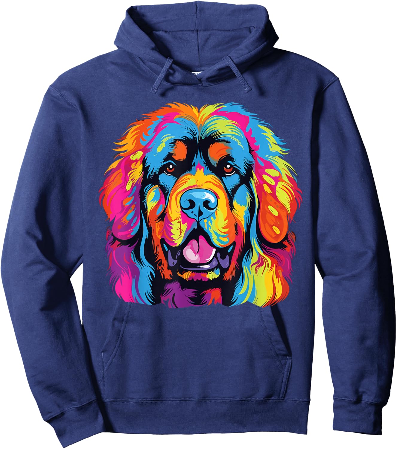 Watercolour Colourful Tibetan Dog Hoodie - Hoodie | Navy