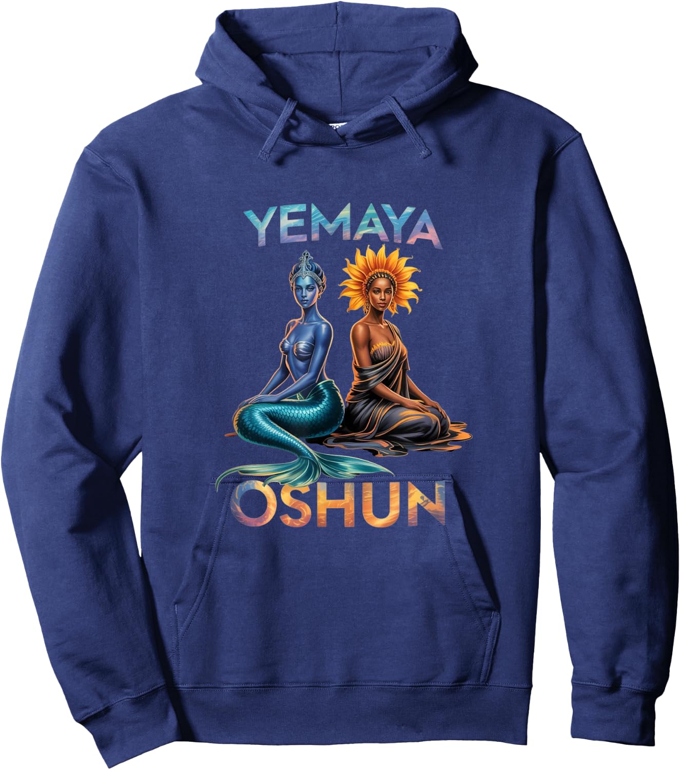Yemaya Oshun Orisha Yoruba Goddess Mermaid Hoodie - Hoodie | Navy