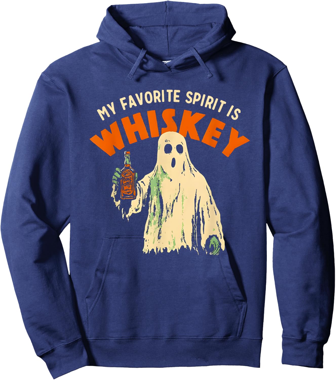 My Favorite Spirit is Whiskey Hoodie - Hoodie | Navy