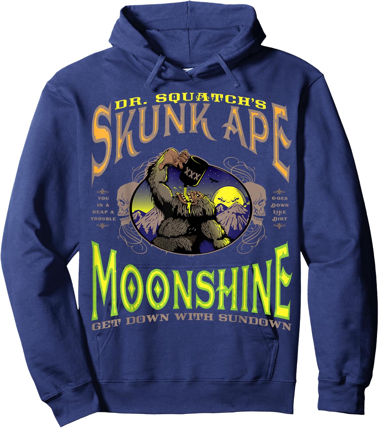 Dr. Squatchs Skunk Ape Moonshine , black Hoodie - Hoodie | Navy