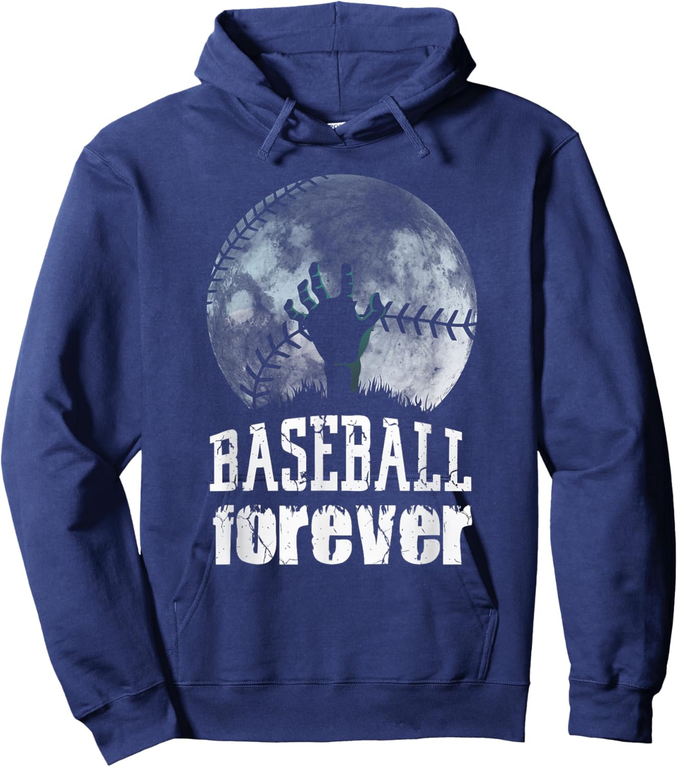 Baseball Forever! Zombie Baseball Player Hoodie - Hoodie | Navy