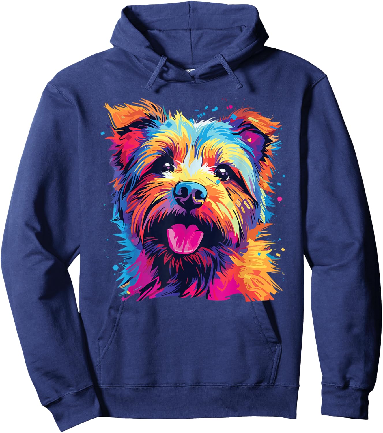 Watercolour Colourful Norfolk Terrier Dogs Hoodie - Hoodie | Navy
