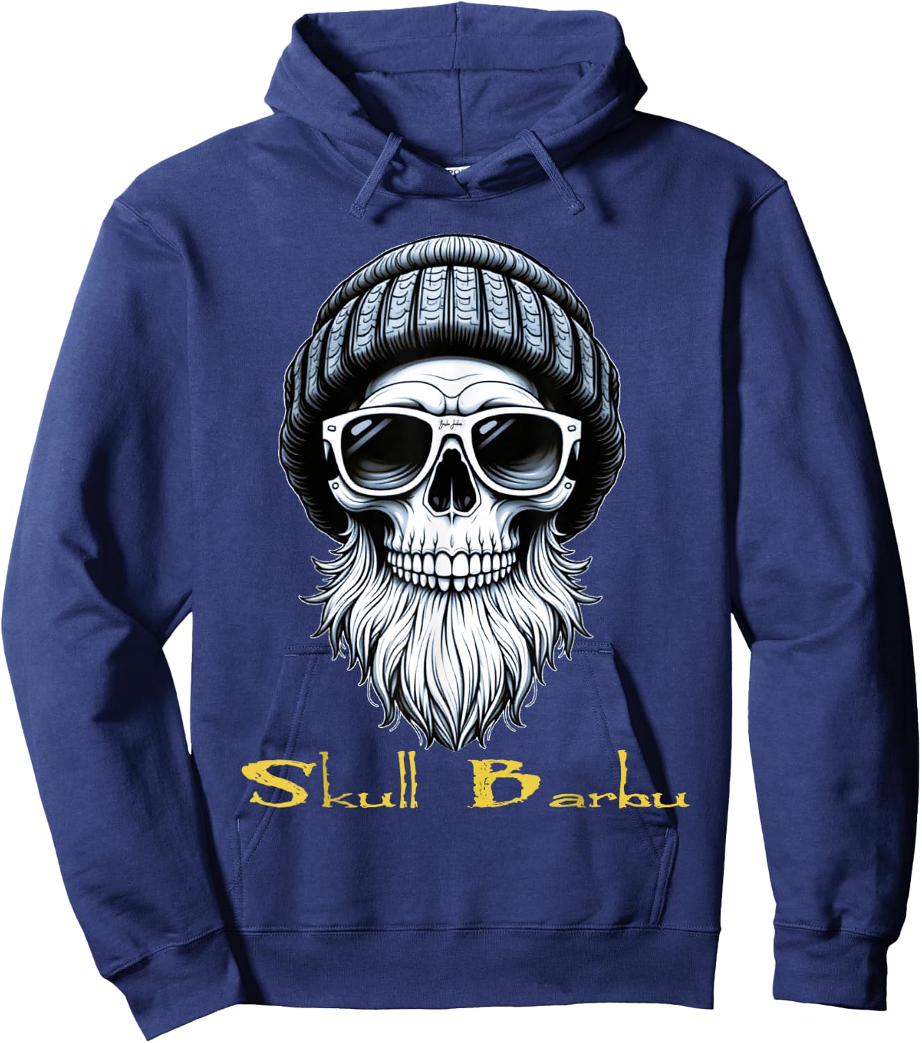 Skull Bearded Skull Beard Gift , Black, S Hoodie - Hoodie | Navy