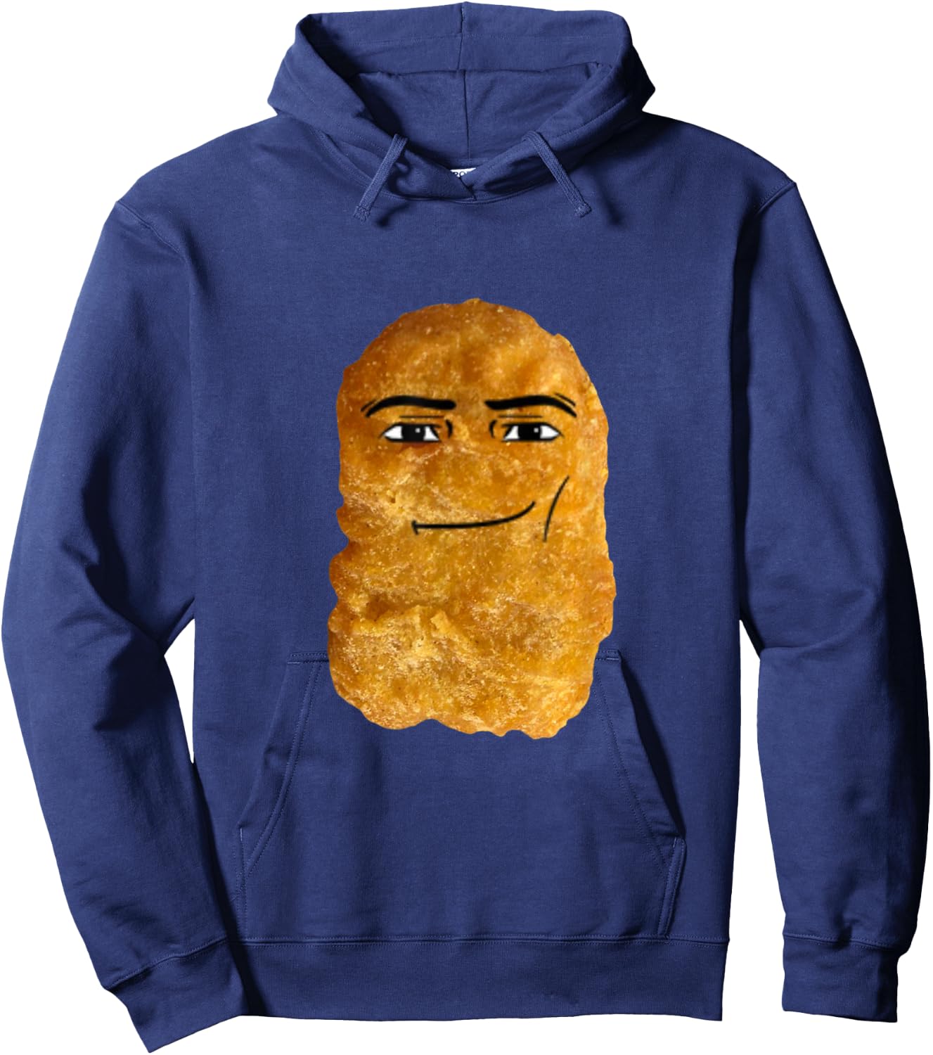 Chicken Nugget Man Face Cowboy Meme Hoodie - Hoodie | Navy