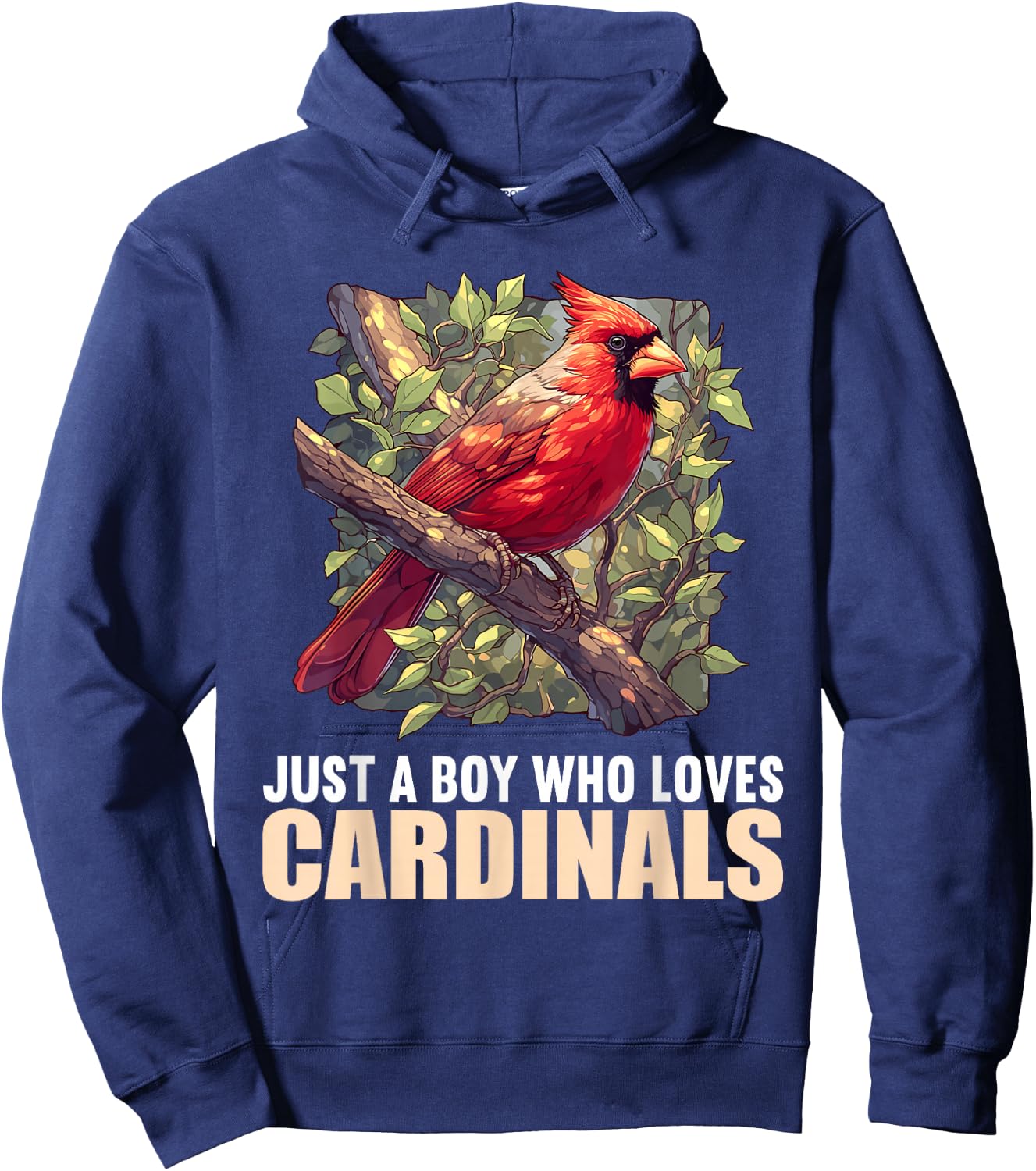 Just a Boy who loves Cardinals Cardinal Bird Hoodie - Hoodie | Navy