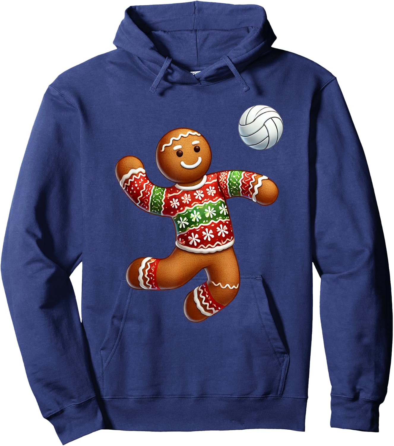 Volleyball Christmas Volleyball Ugly Christmas Hoodie - Hoodie | Navy