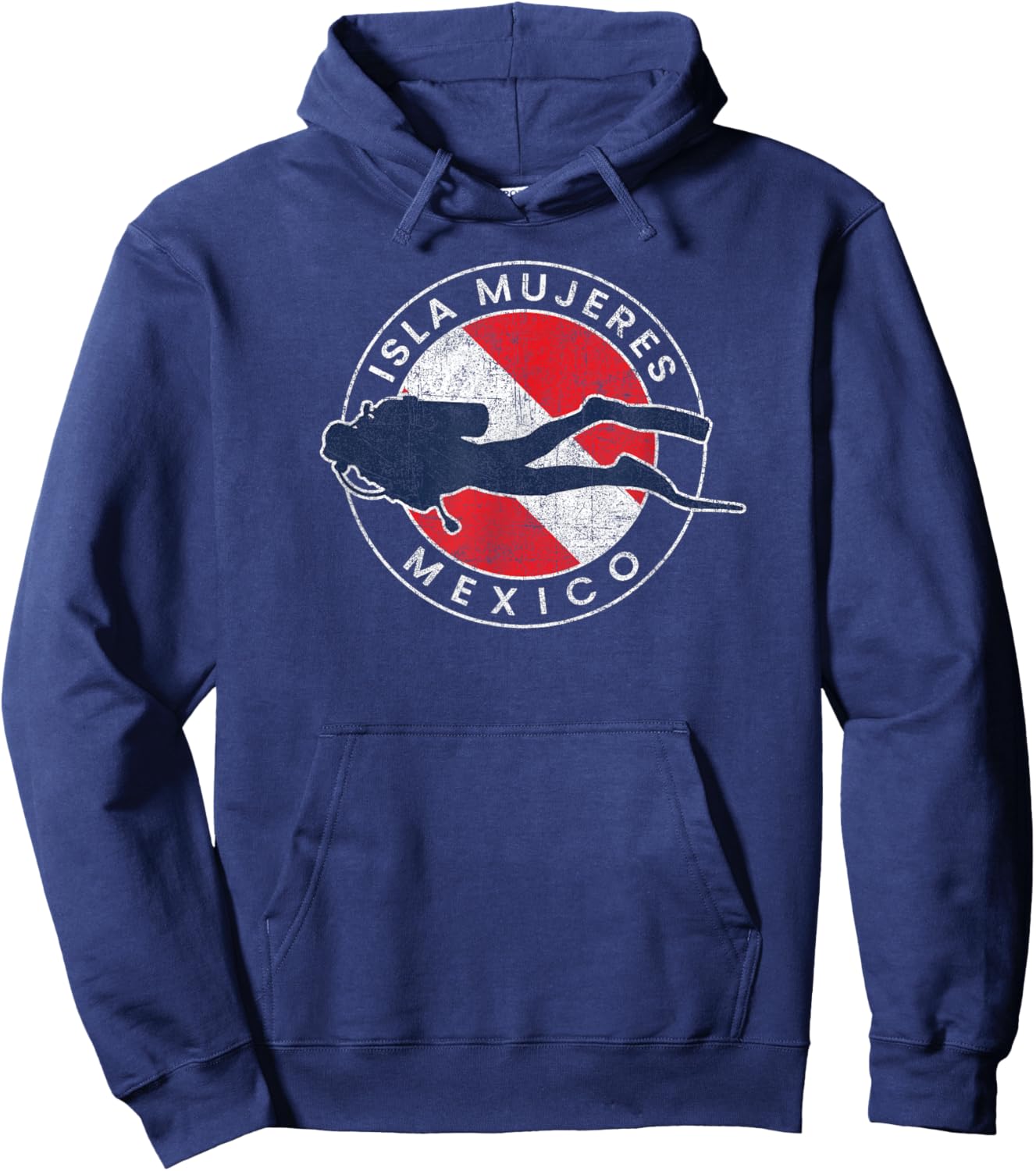 Isla Mujeres Mexico Scuba Dive Flag Souvenir Hoodie - Hoodie | Navy