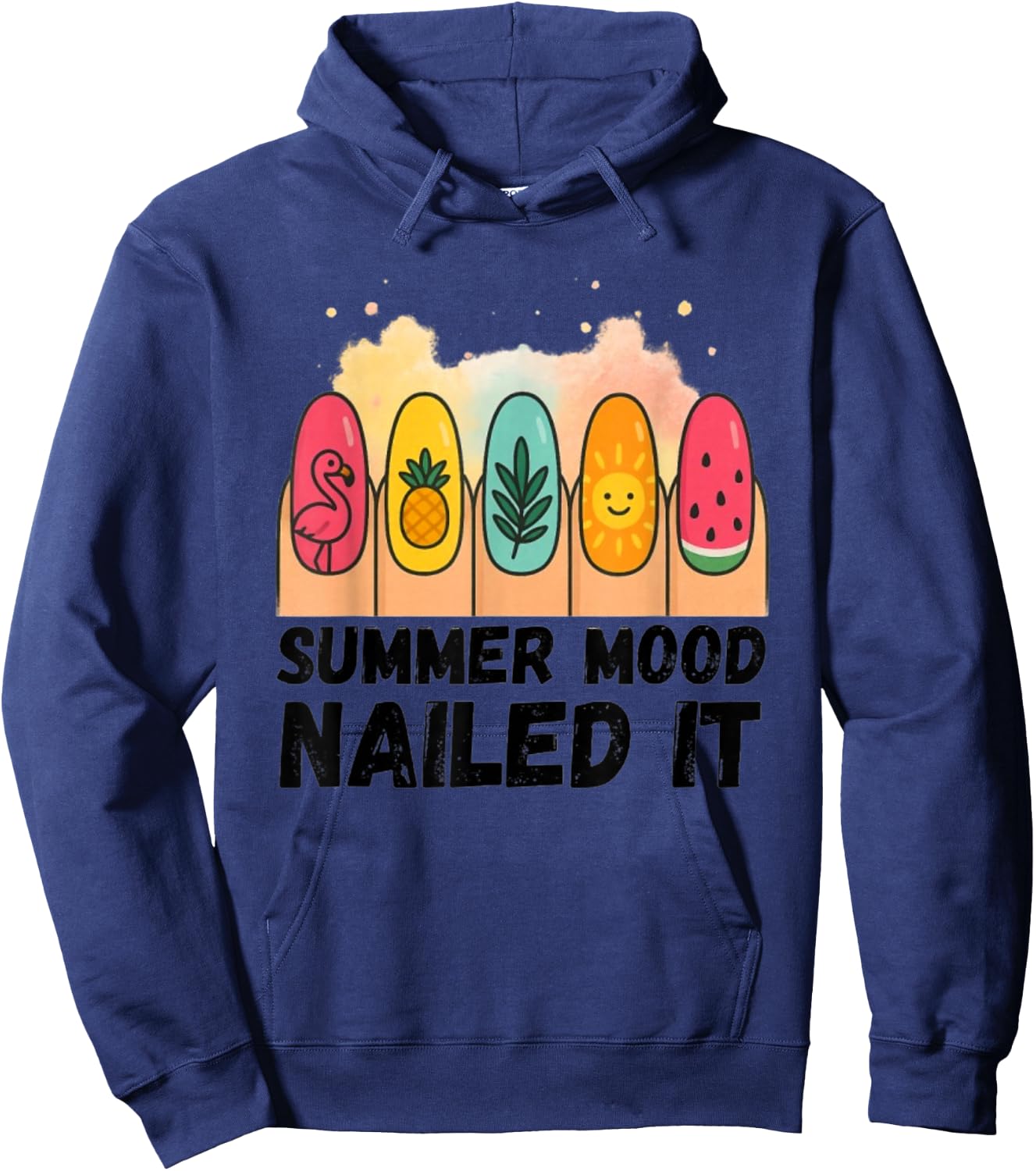 Summer Mood Nailed It Fun Nail Art Hoodie - Hoodie | Navy