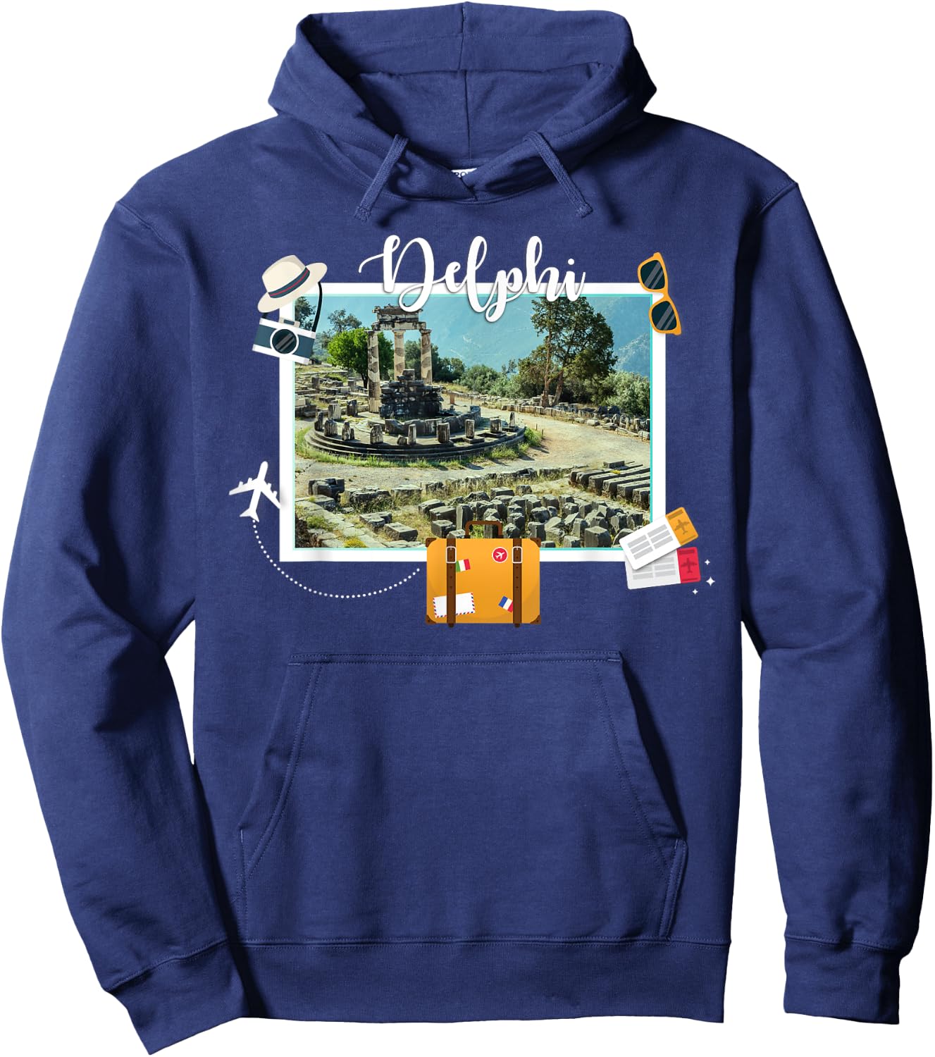 Greece Souvenir Vacation Travel Greece Delphi Hoodie - Hoodie | Navy