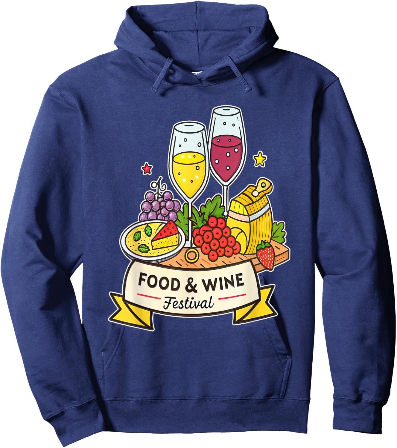 Enjoy Wine and Cheese Food Festival Hoodie - Hoodie | Navy