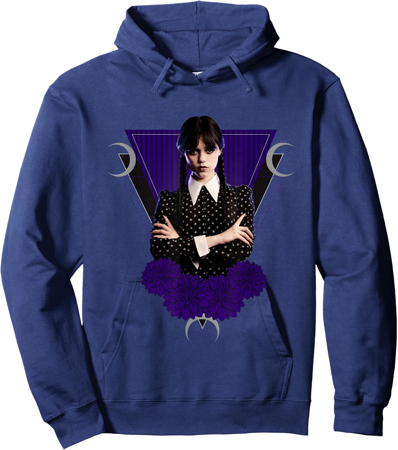 Wednesday Black Dahlias and Moons Hoodie - Hoodie | Navy