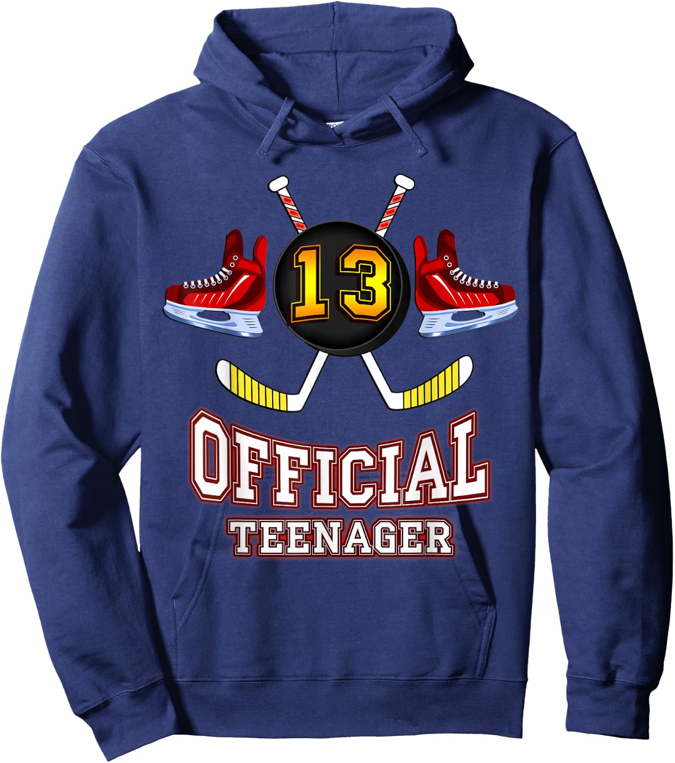 Official Teenager Ice-Hockey 13th Birthday Gift Hoodie - Hoodie | Navy