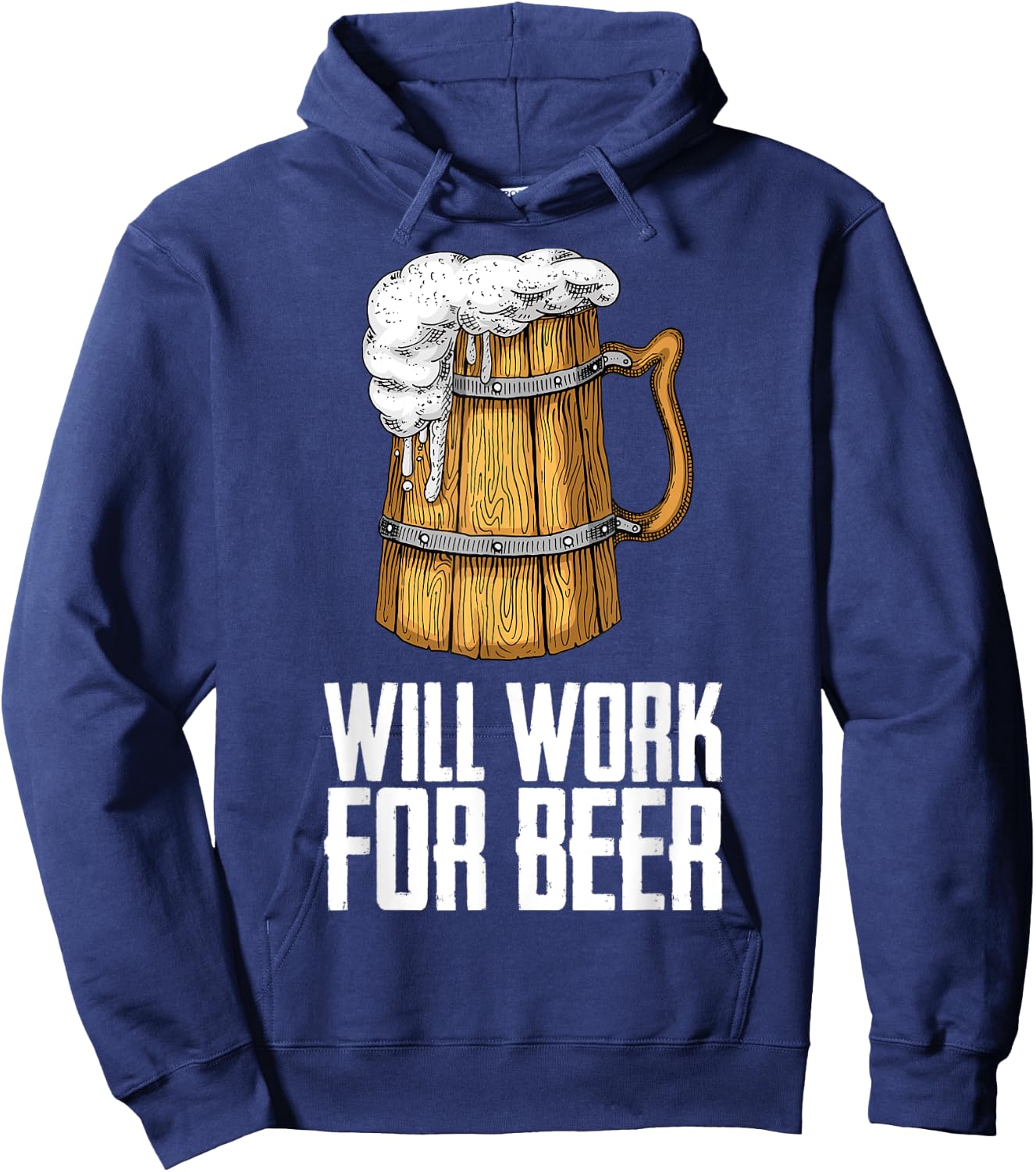 Will Work For Beer Hoodie - Hoodie | Navy
