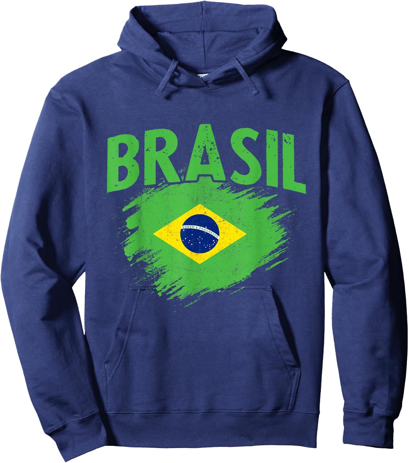 Brasil Vintage Flag Brazilian Pride Heritage Hoodie - Hoodie | Navy