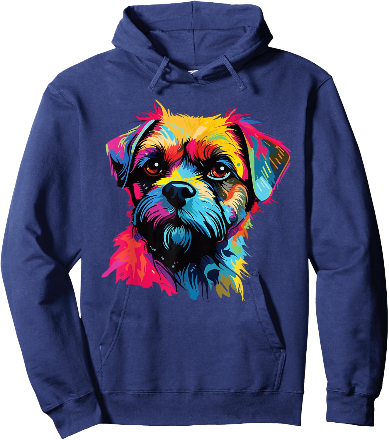 Watercolour Colourful Border Terrier Dogs Hoodie - Hoodie | Navy