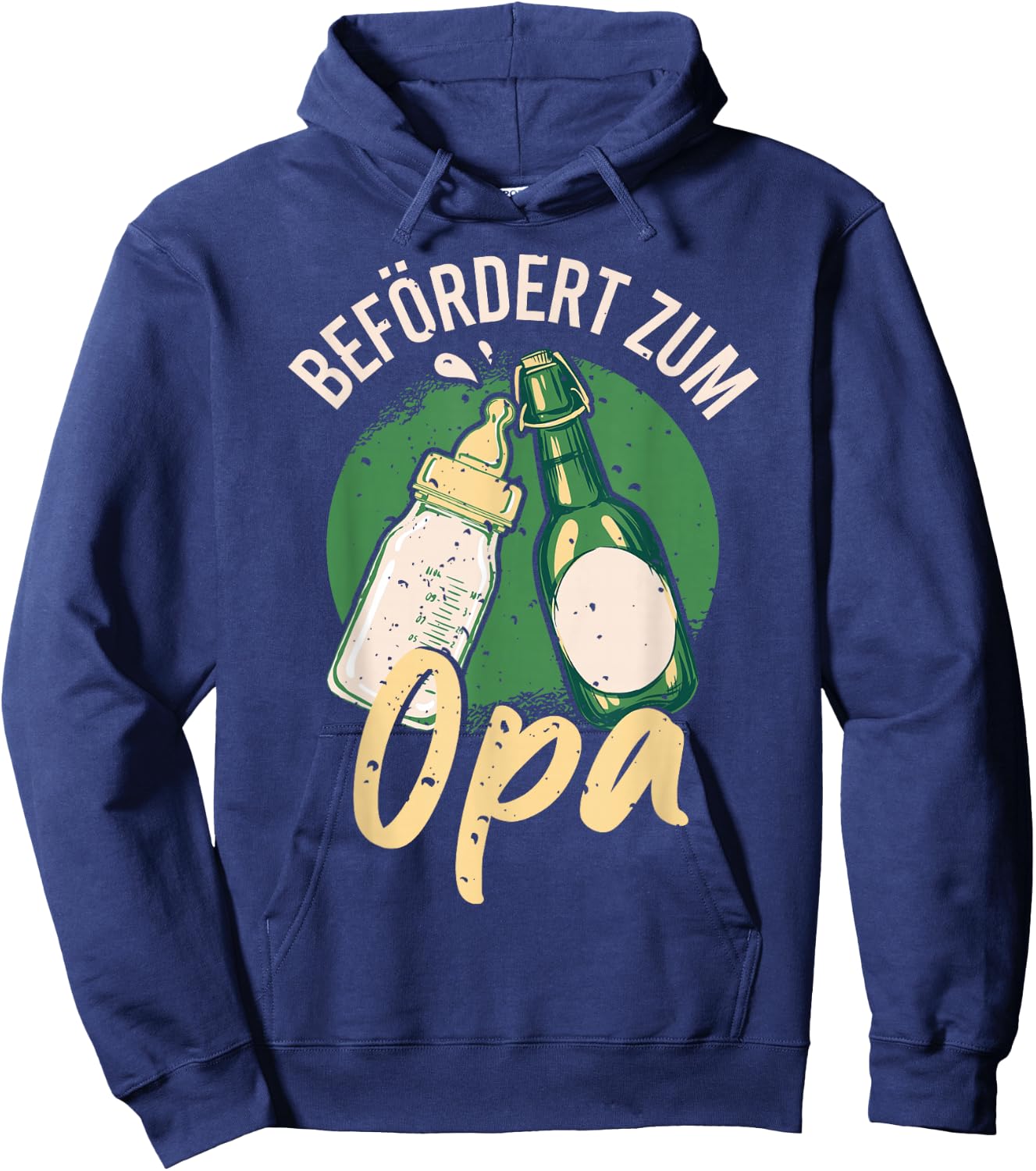 Men's with German Text "Zum Opa Befört, black Hoodie - Hoodie | Navy