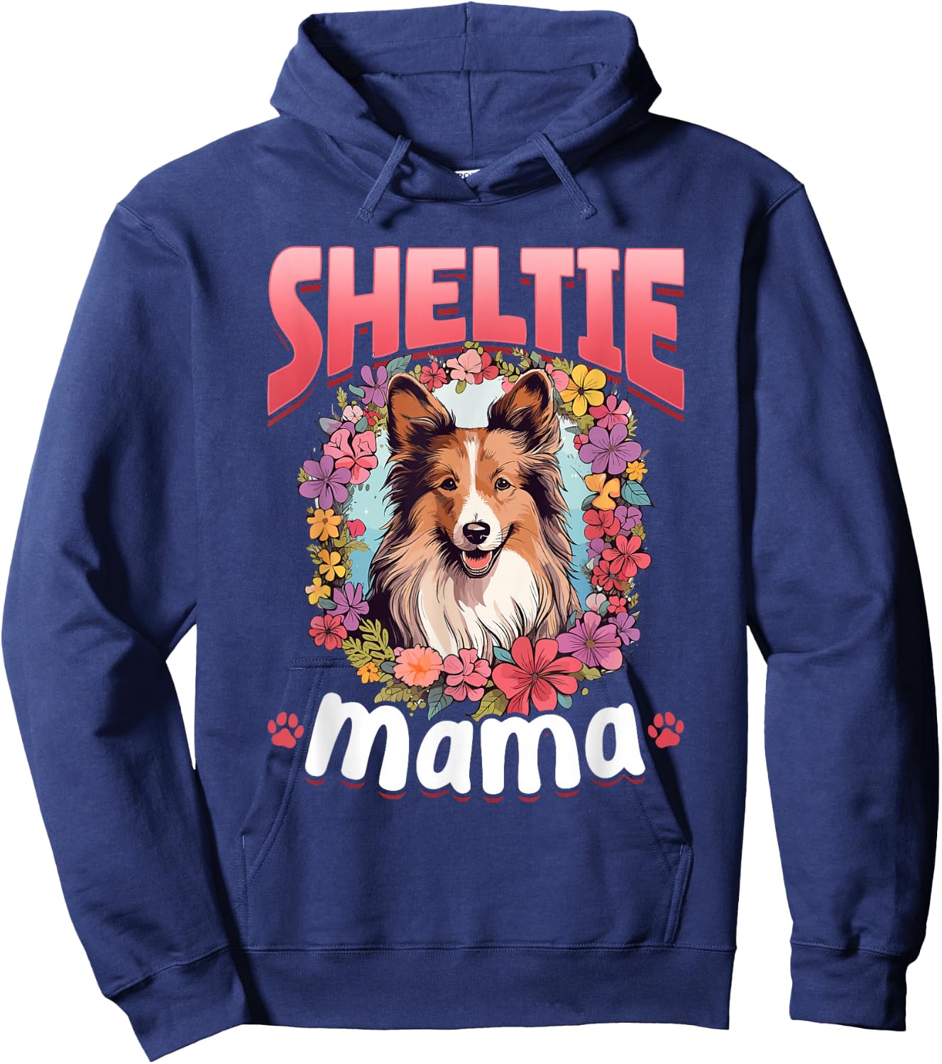 Shetland Sheepdog Dog Sheltie - Sheltie Mama Hoodie - Hoodie | Navy