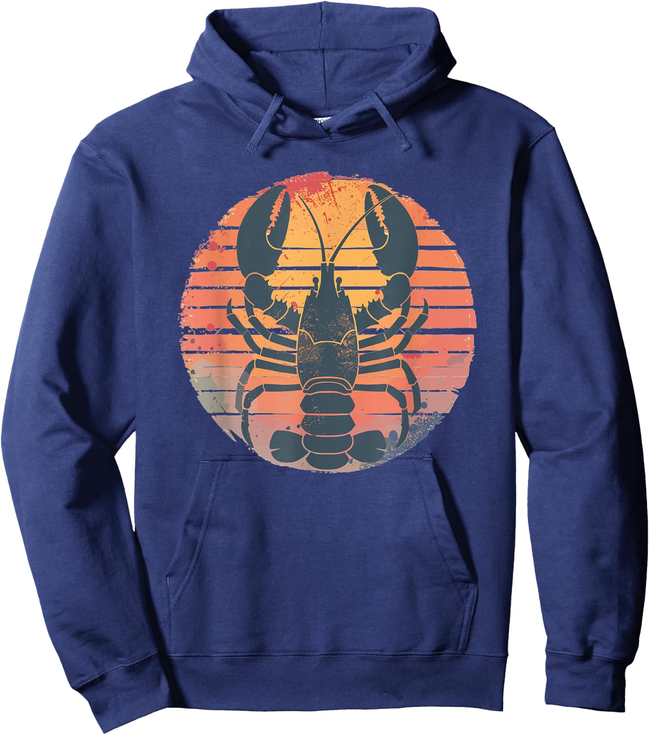 Retro Sunset Lobster Hoodie - Hoodie | Navy