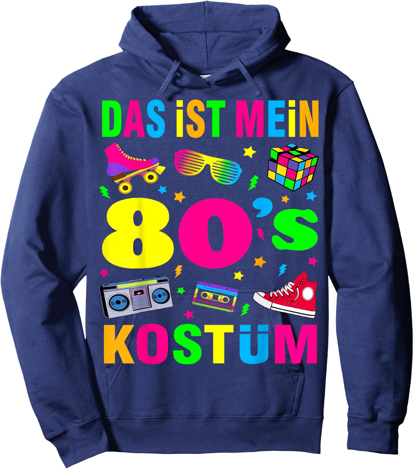 80s Theme Party 80s Costume - I Love the 80s Hoodie - Hoodie | Navy