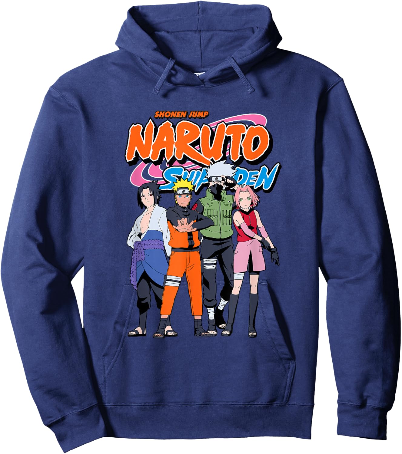 Naruto Shippuden Team 7 with Naruto Logo Anime Hoodie - Hoodie | Navy