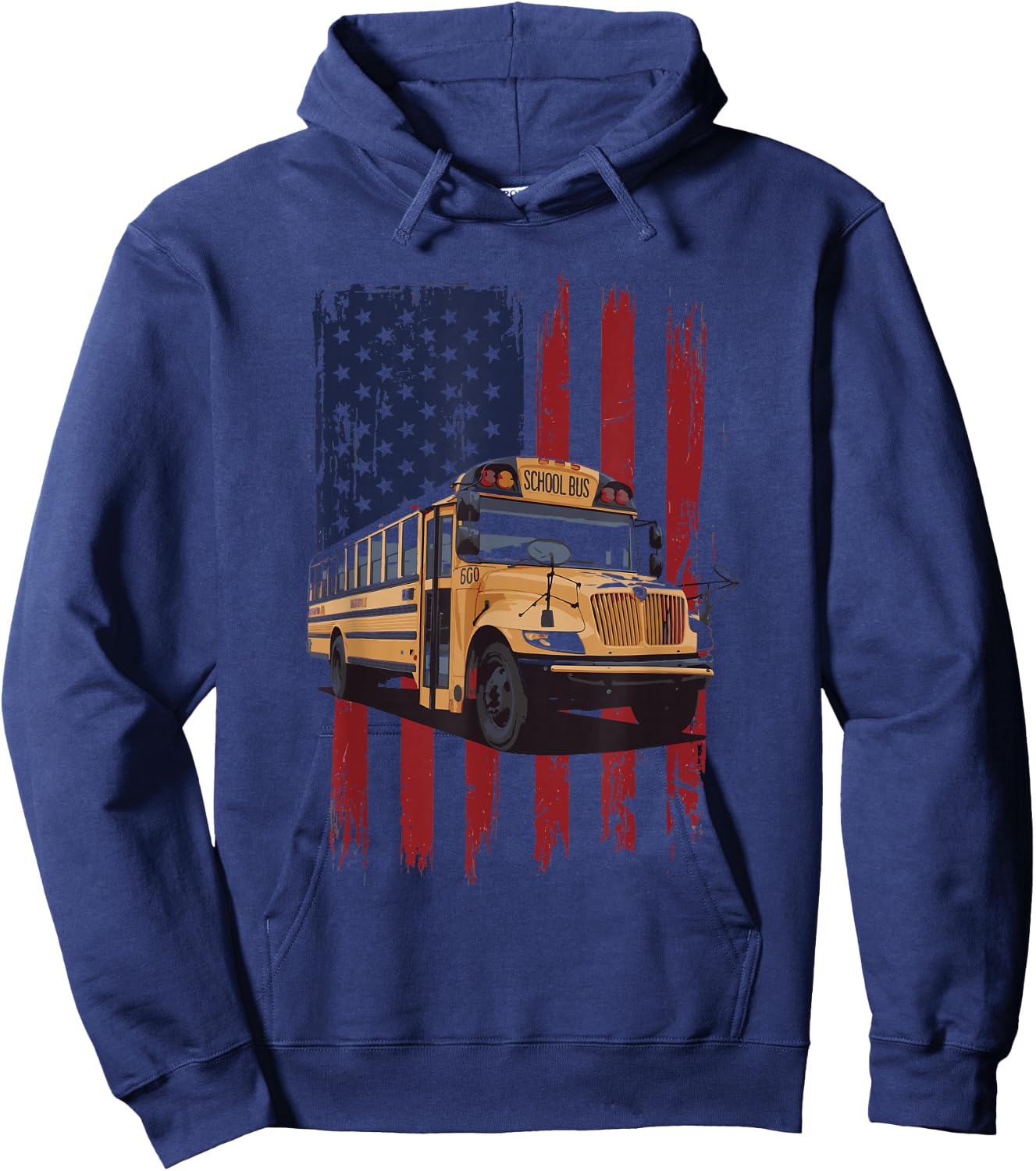 School Bus Driver USA Flag Hoodie - Hoodie | Navy