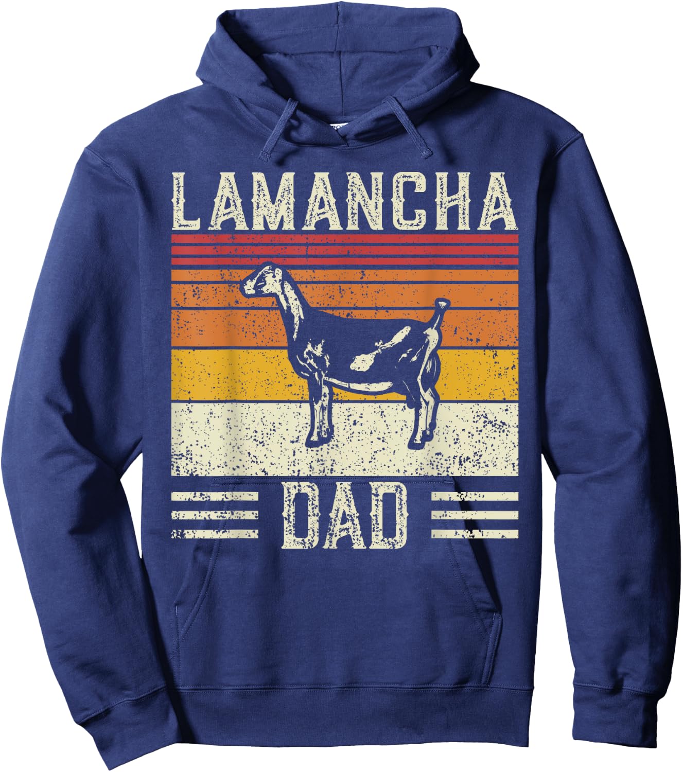Best Goat Dad Men - Vintage LaMancha Hoodie - Hoodie | Navy