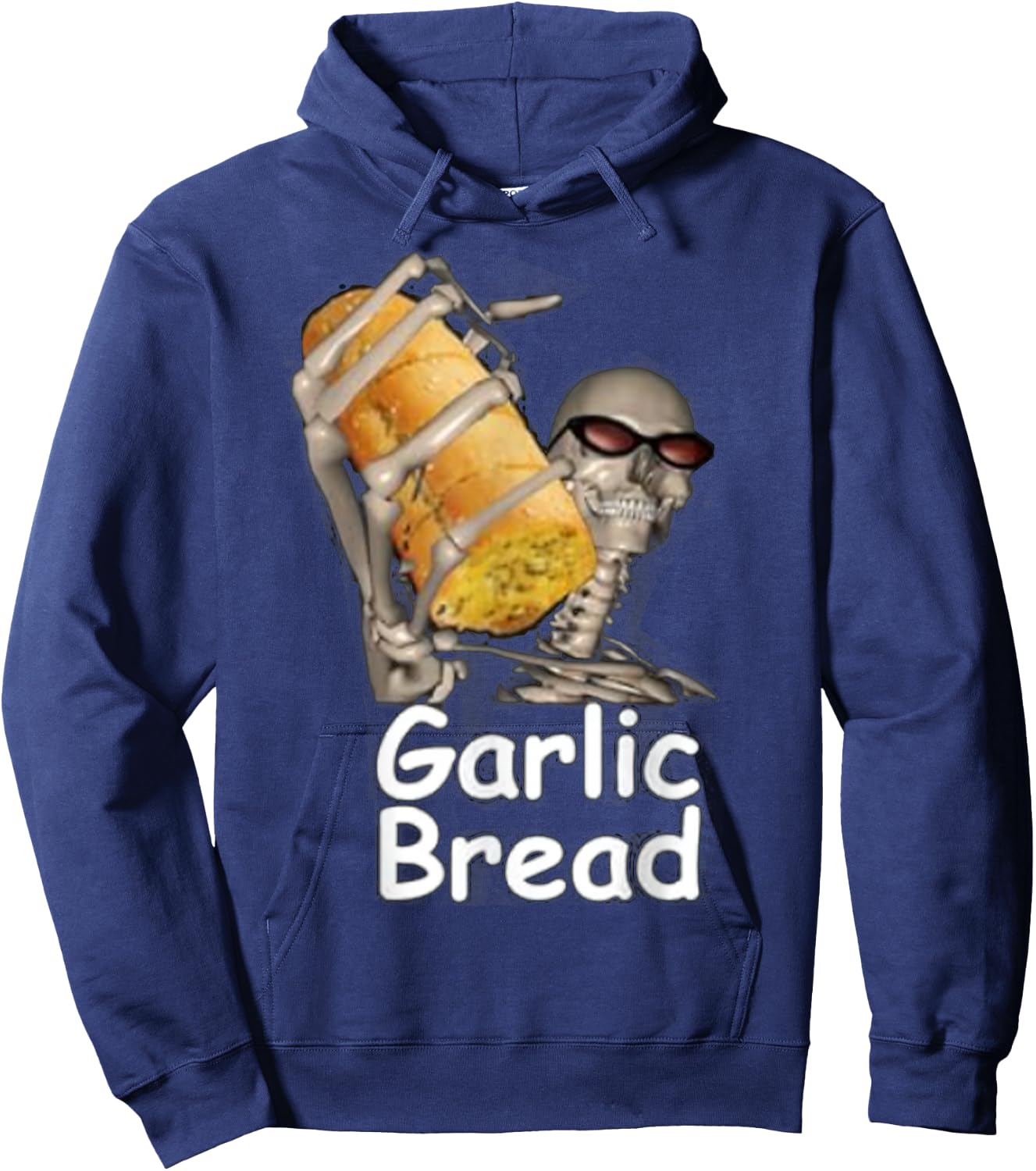 Garlic Bread Funny Skeleton Hoodie - Hoodie | Navy