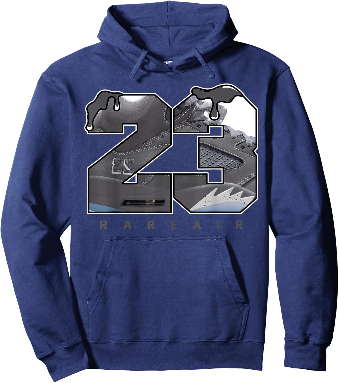 Wolf Grey 5s Matching Outfits Number 23 Drip Hoodie - Hoodie | Navy