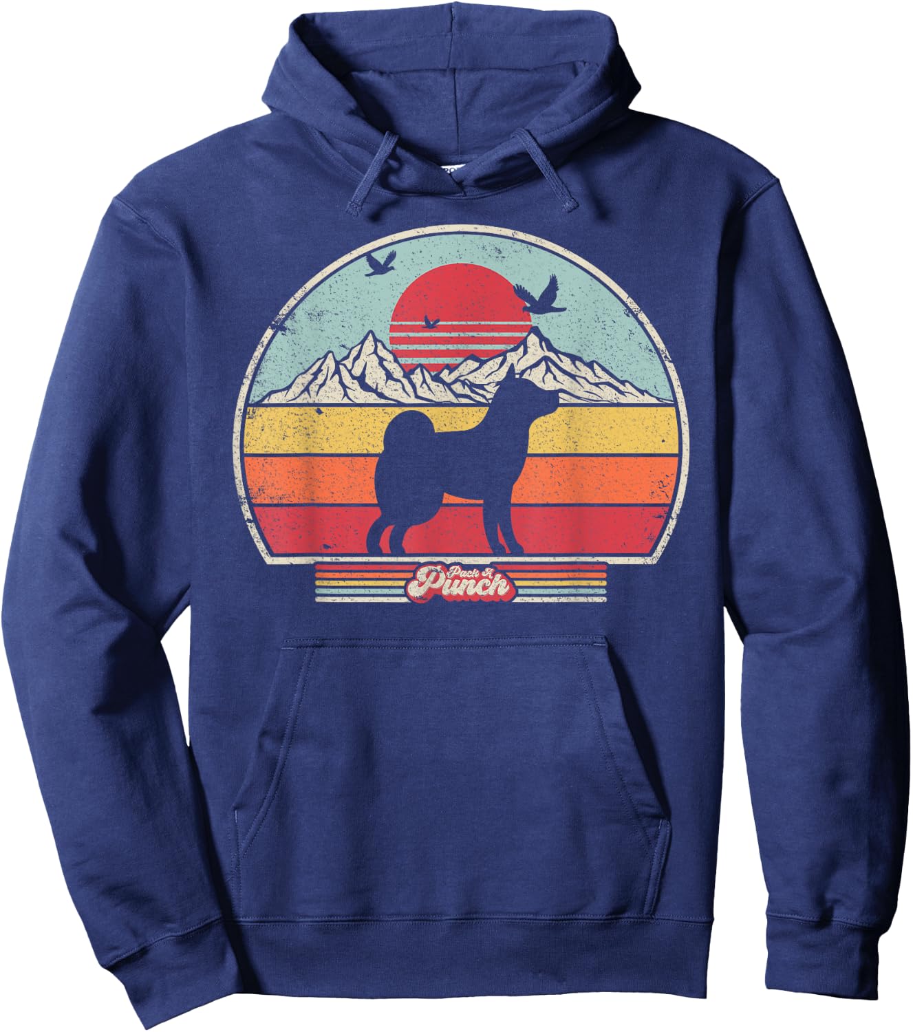 Shiba Inu Shirt Vintage Hoodie - Hoodie | Navy