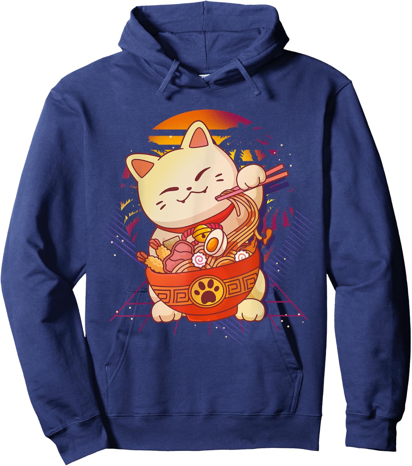 Ramen Cat Anime Hoodie - Hoodie | Navy