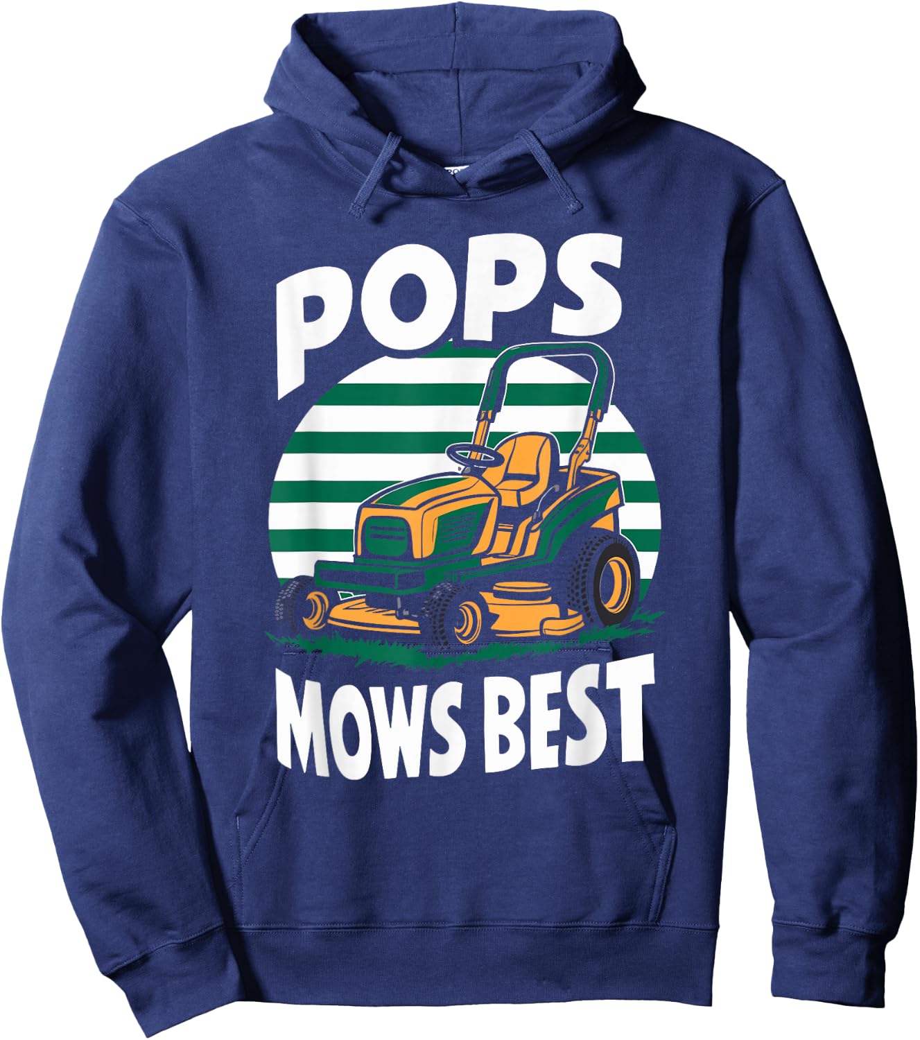 Pops Mows Best Lawn Care Pops Humor Hoodie - Hoodie | Navy