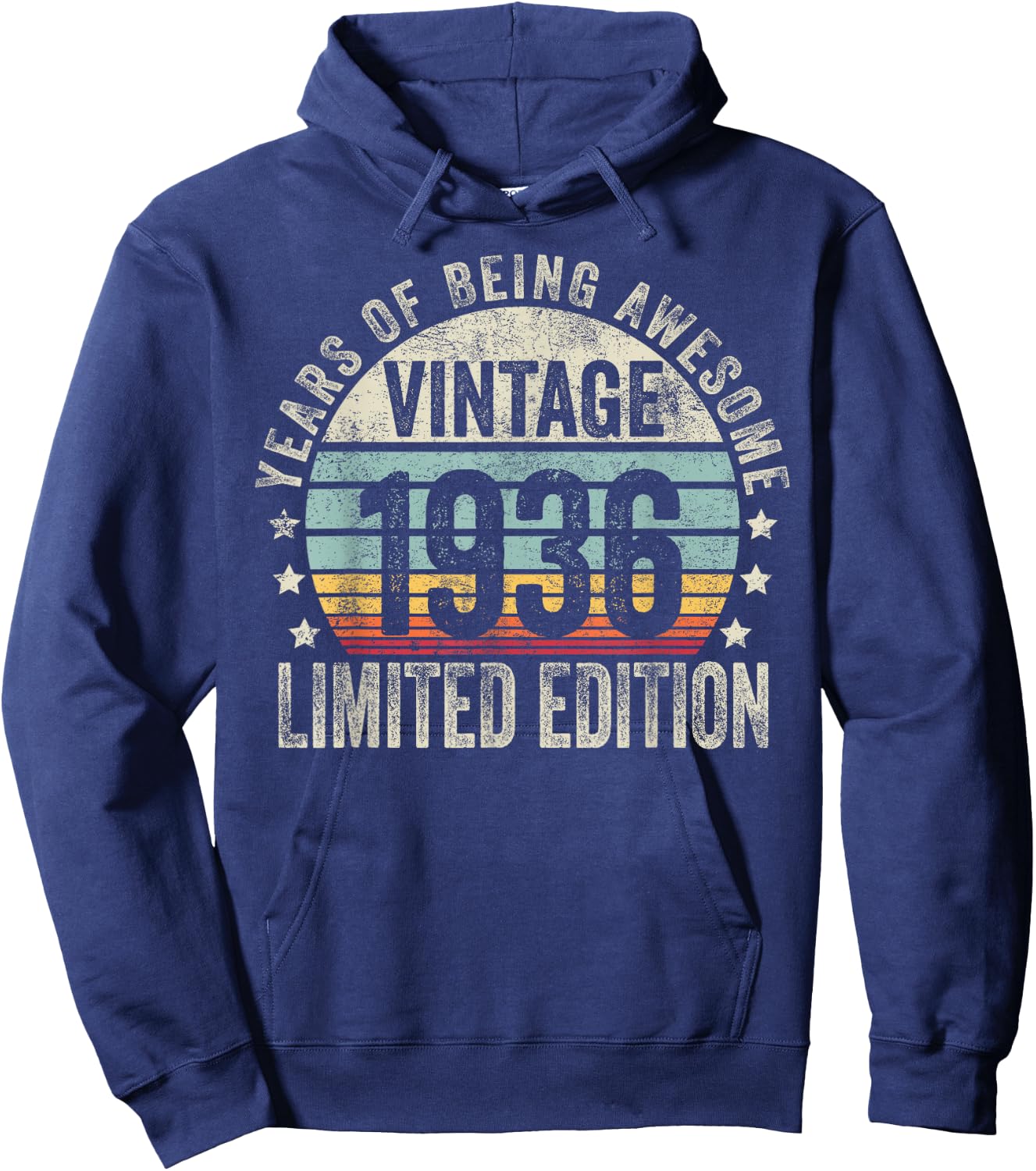 Vintage 1936 T Shirts Retro Funny 1936 Birthday Hoodie - Hoodie | Navy